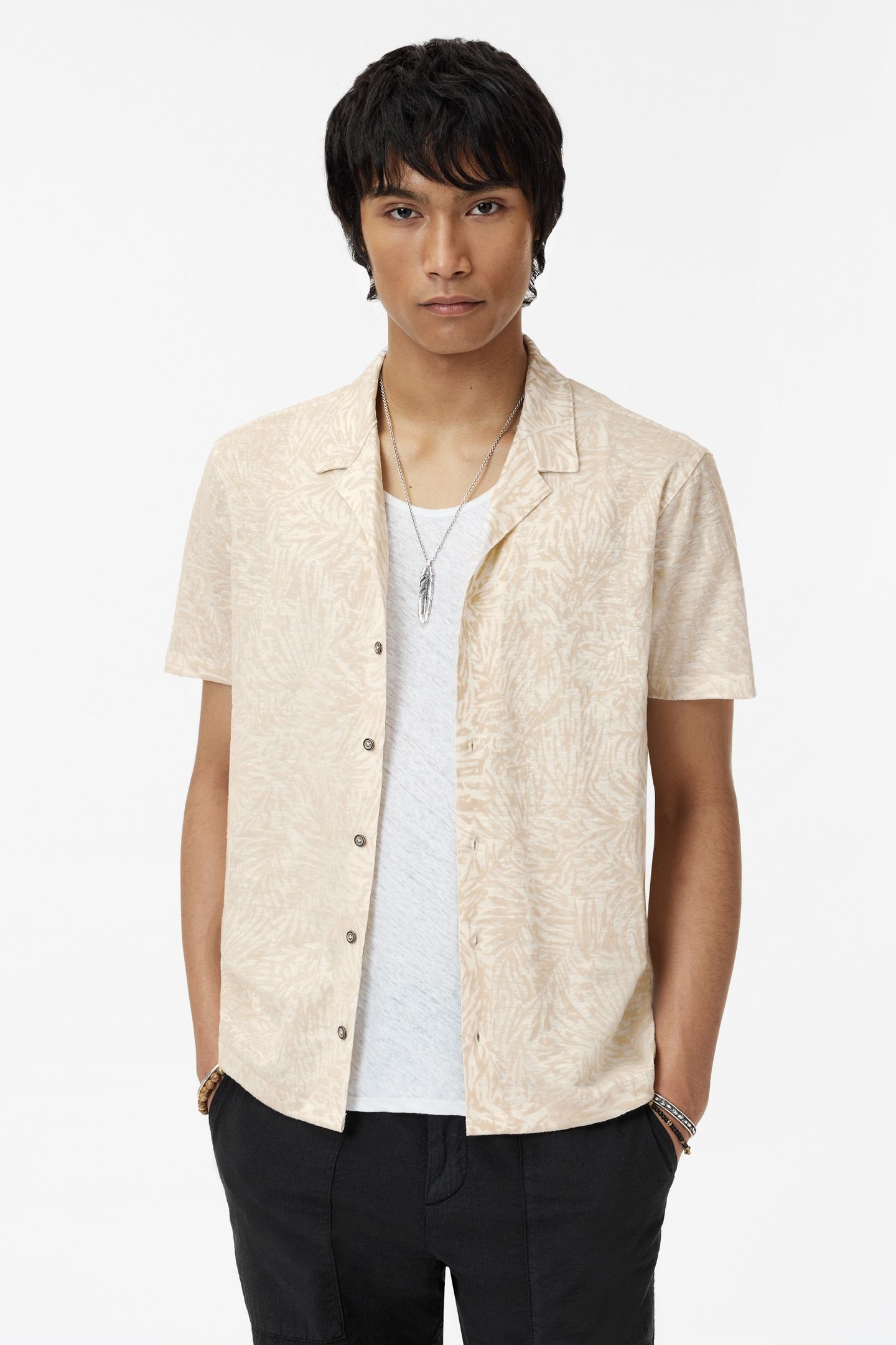 MATERA EASY FIT SS CAMP COLLAR SHIRT WIT MARBLE 1