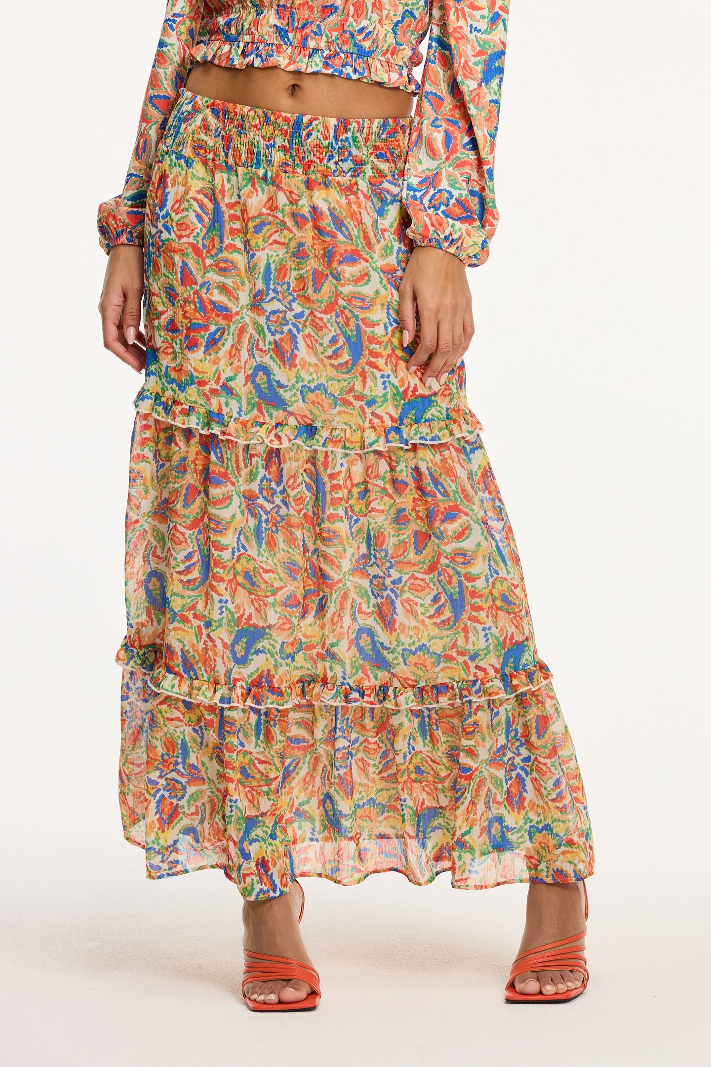 GRACE SKIRT SICILIAN FLOWER ORANGE SICILIAN FLOWER 2
