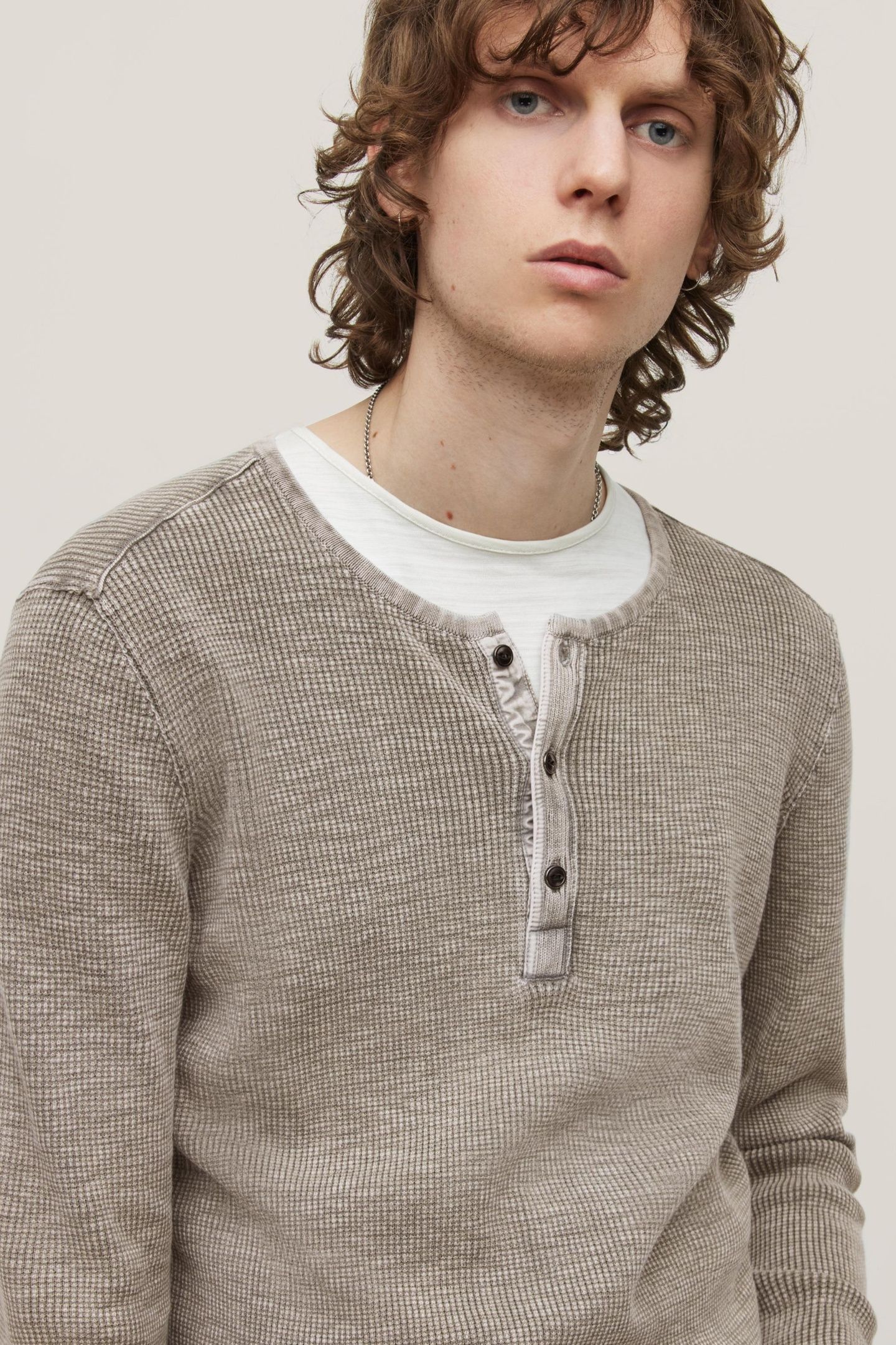 NASHVILLE WAFFLE HENLEY I GREY HTHR 1