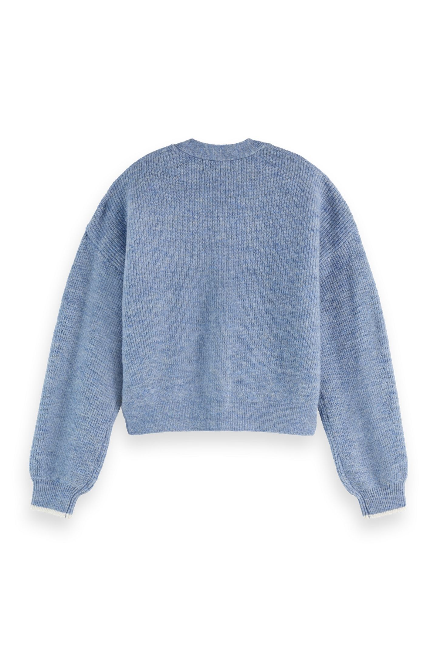 FUZZY RELAXED CARDIGAN FADED DENIM MELANGE 5