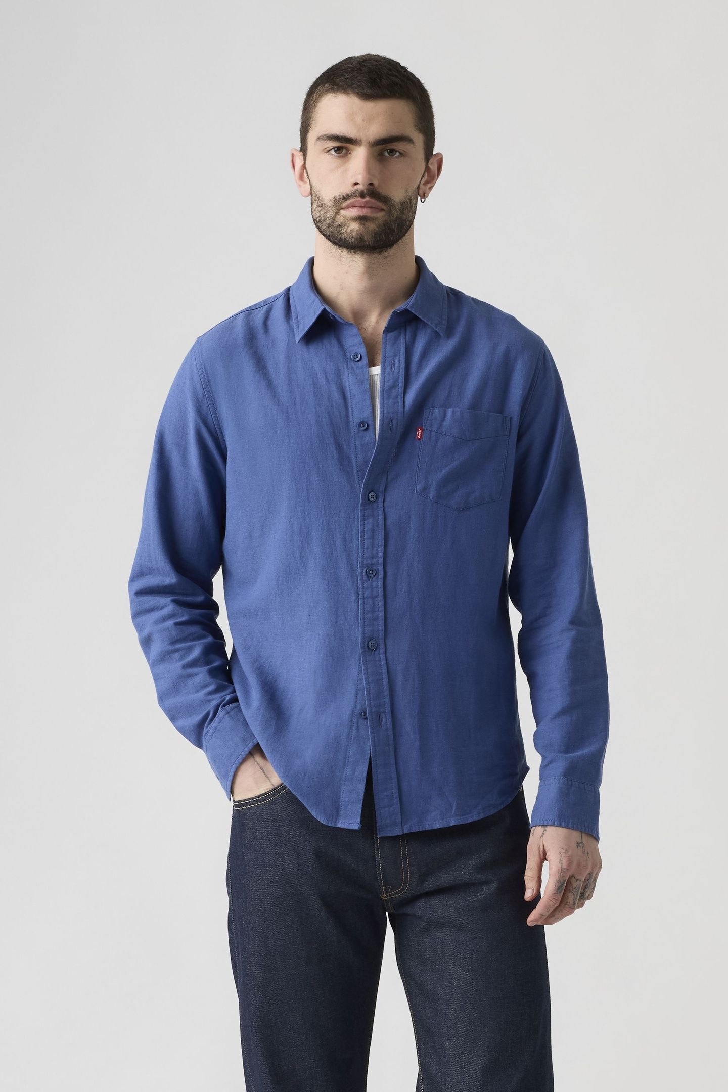 SUNSET ONE POCKET COTTON LINEN SHIRT 2