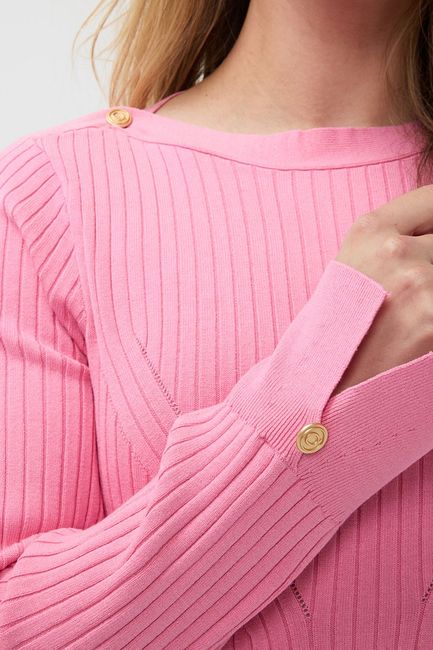SWEATER RIB BASIC KNIT ROSE 7