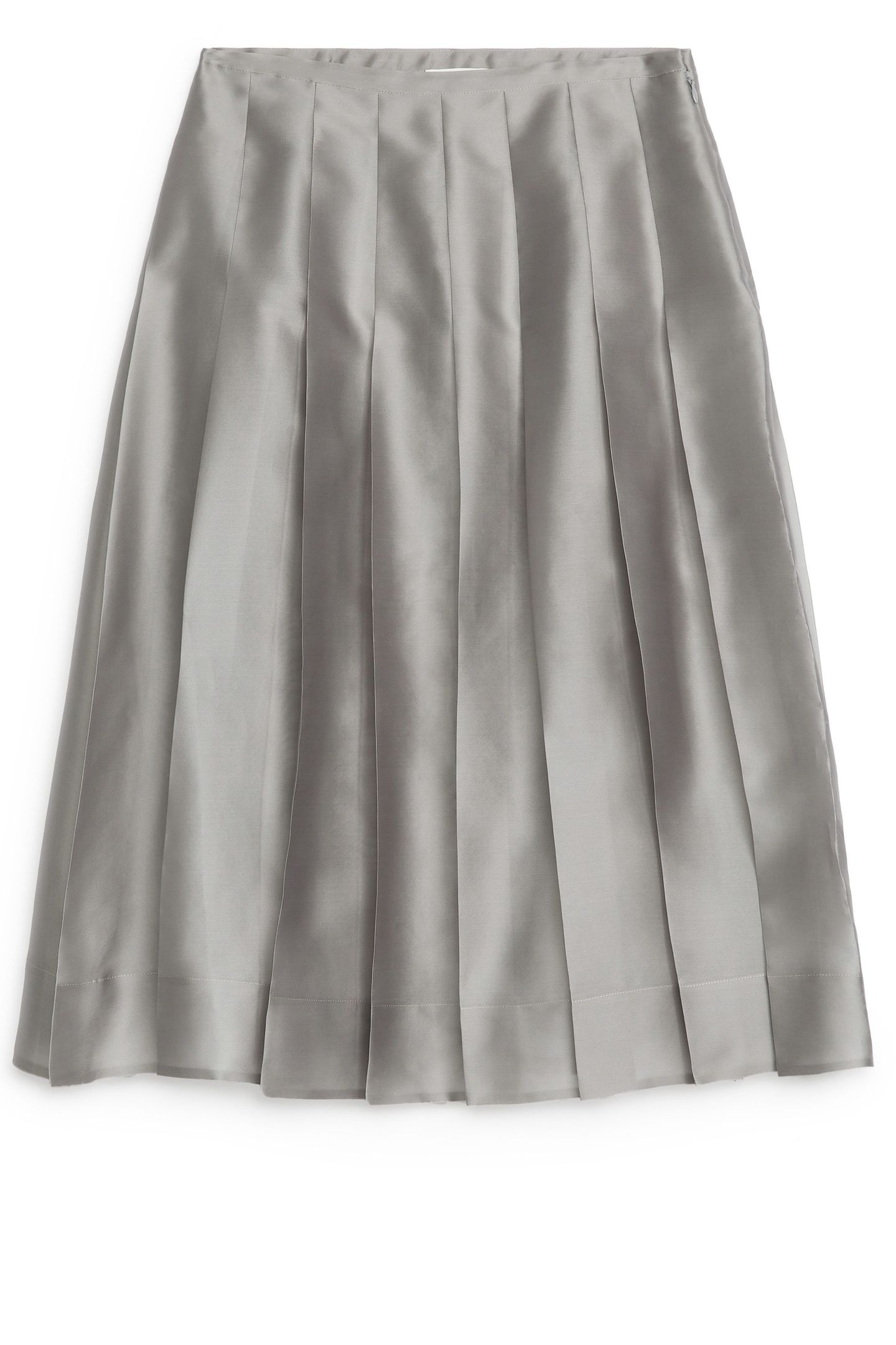 JEANNE PLEATED ORGANZA SKIRT GREY 3
