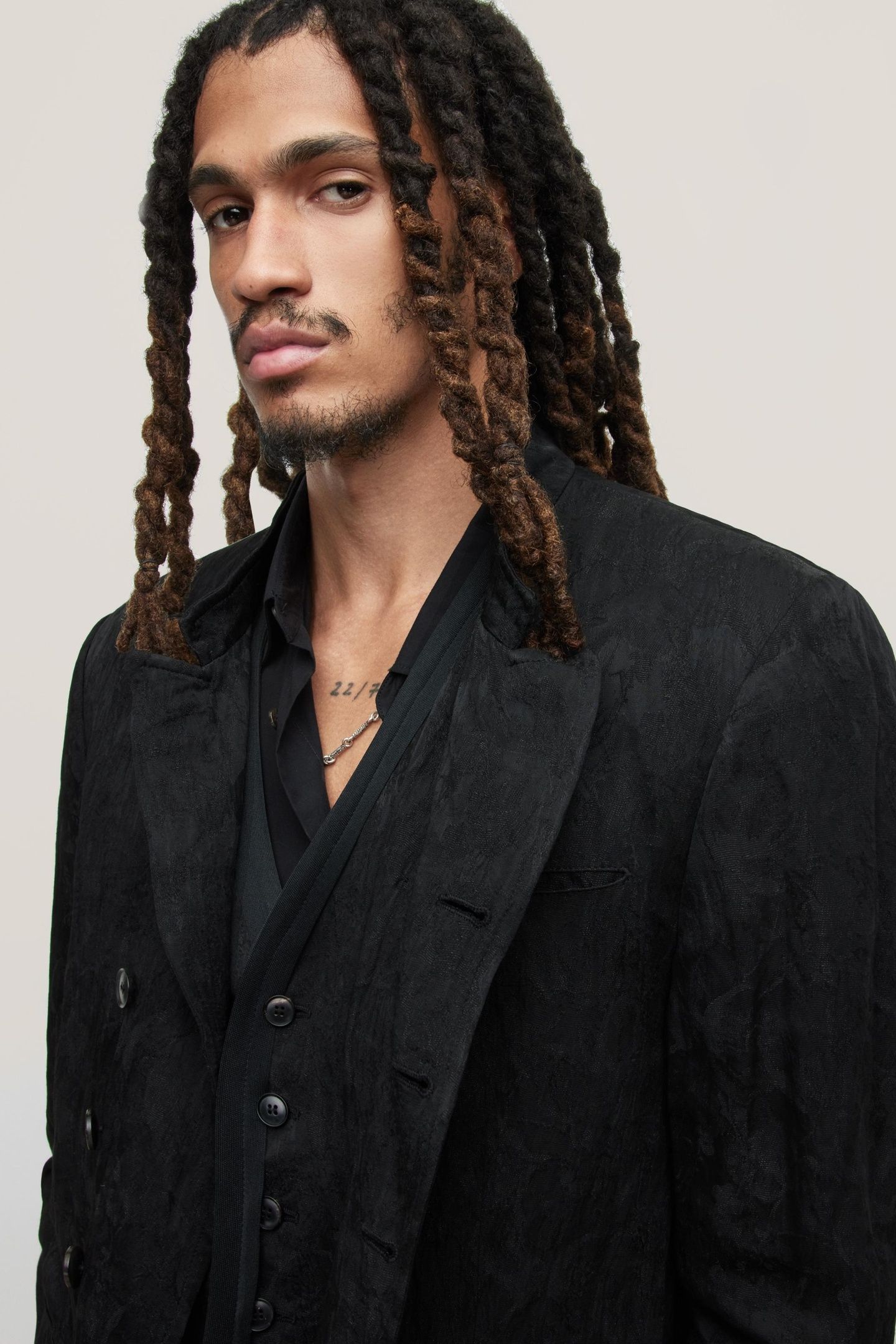 SLIM FIT DBL BREASTED MUL BLACK 3
