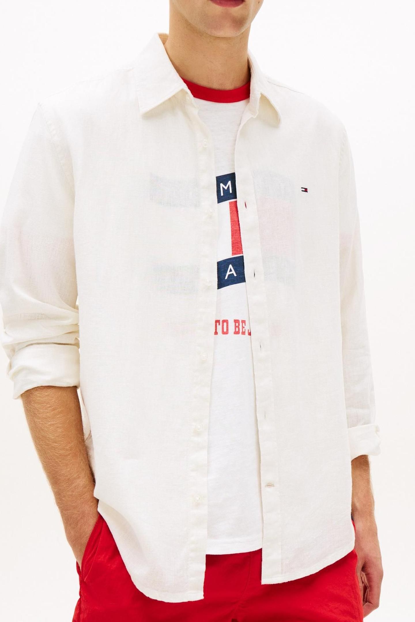 TJM REGULAR LINEN BLEND SHIRT ECRU 1