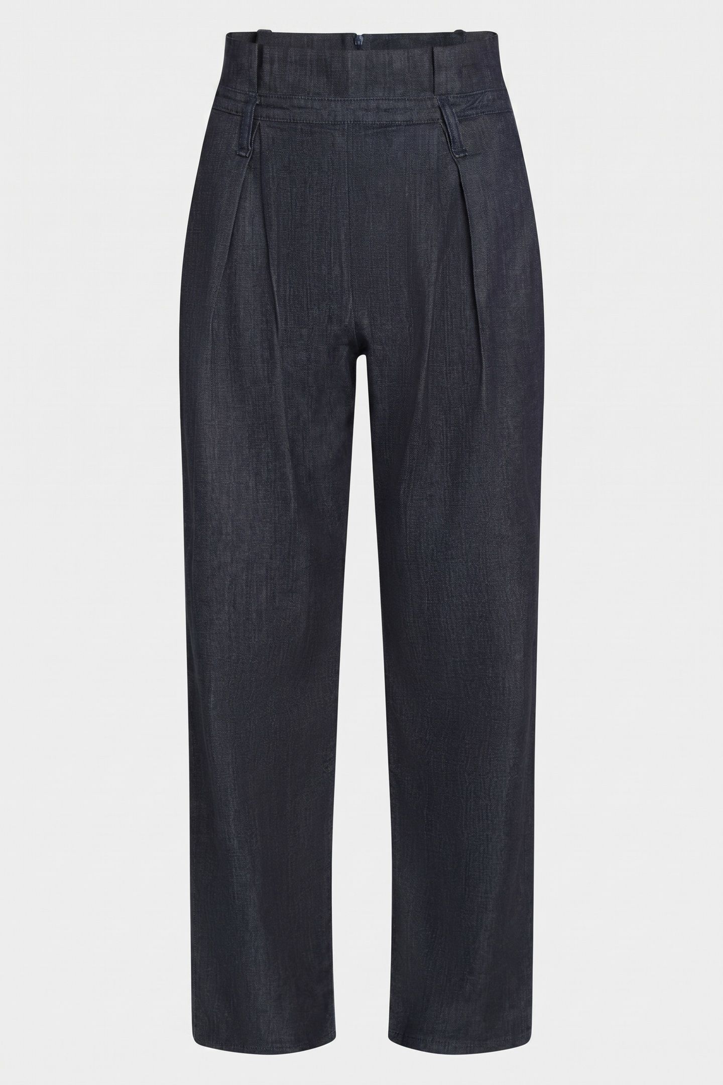 PLEATED PAPER BAG DENIM PANTS DARK BLUE 3