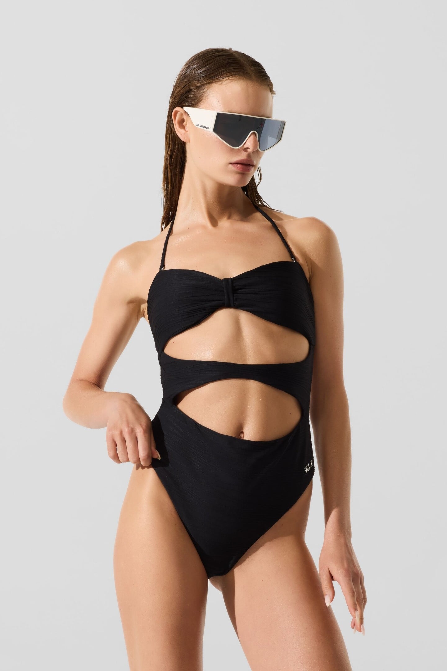 KARL RIB RIO SWIMSUIT BLACK 1