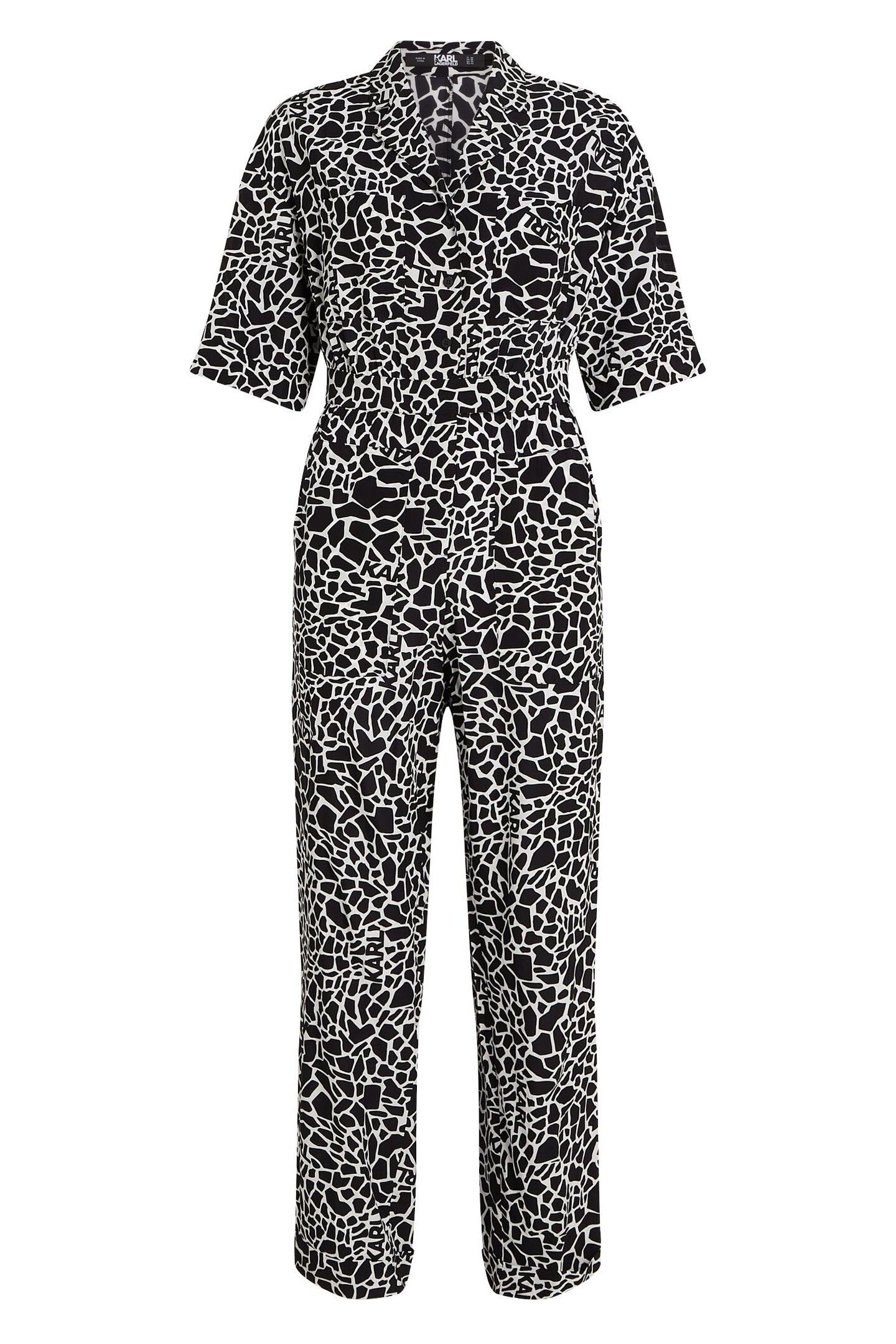 PRINTED JUMPSUIT GIRAFFE BLACK/WHITE 3
