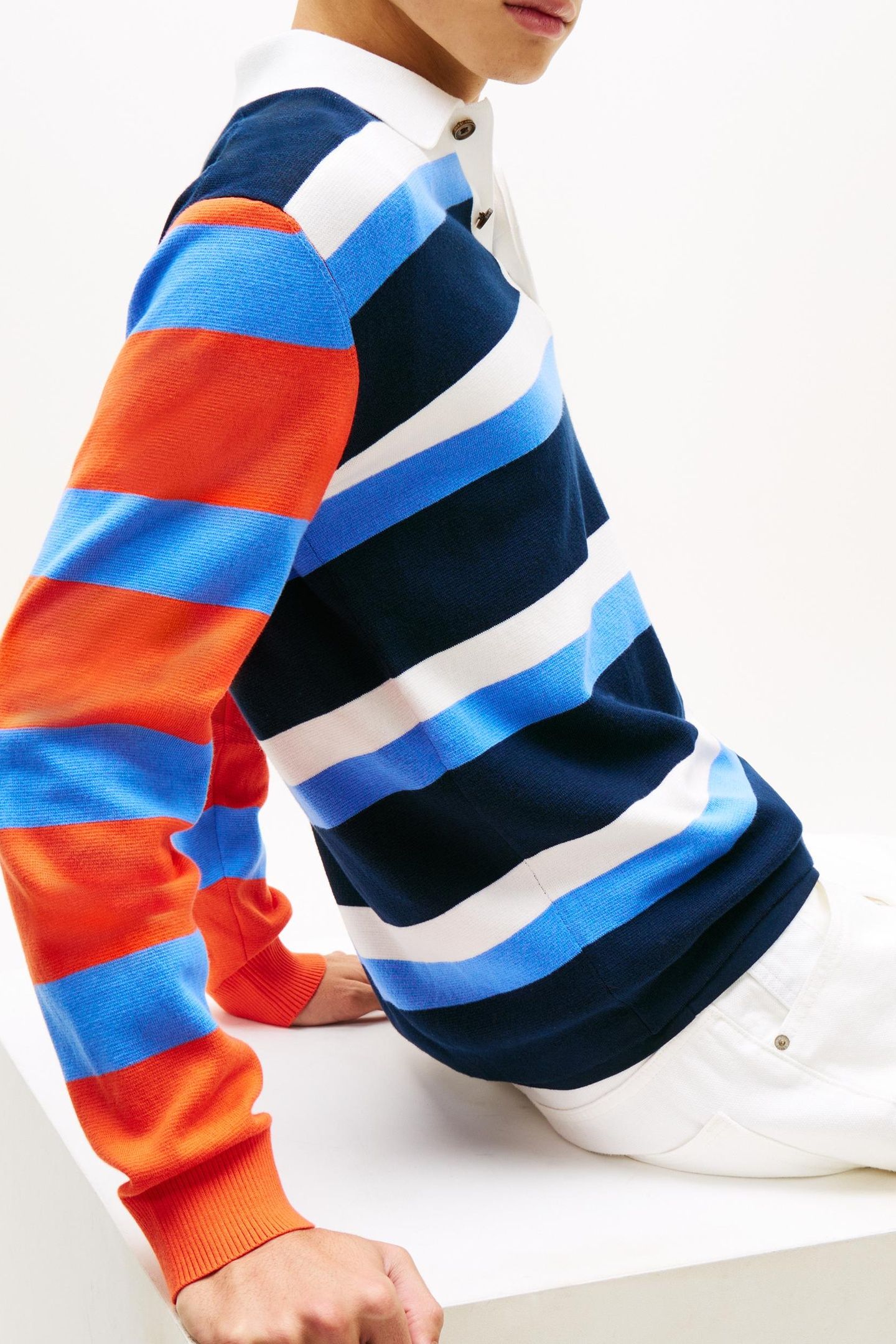 TJM REGULAR WOVEN RUGBY SWEATER BLUE TWILIGHT 5