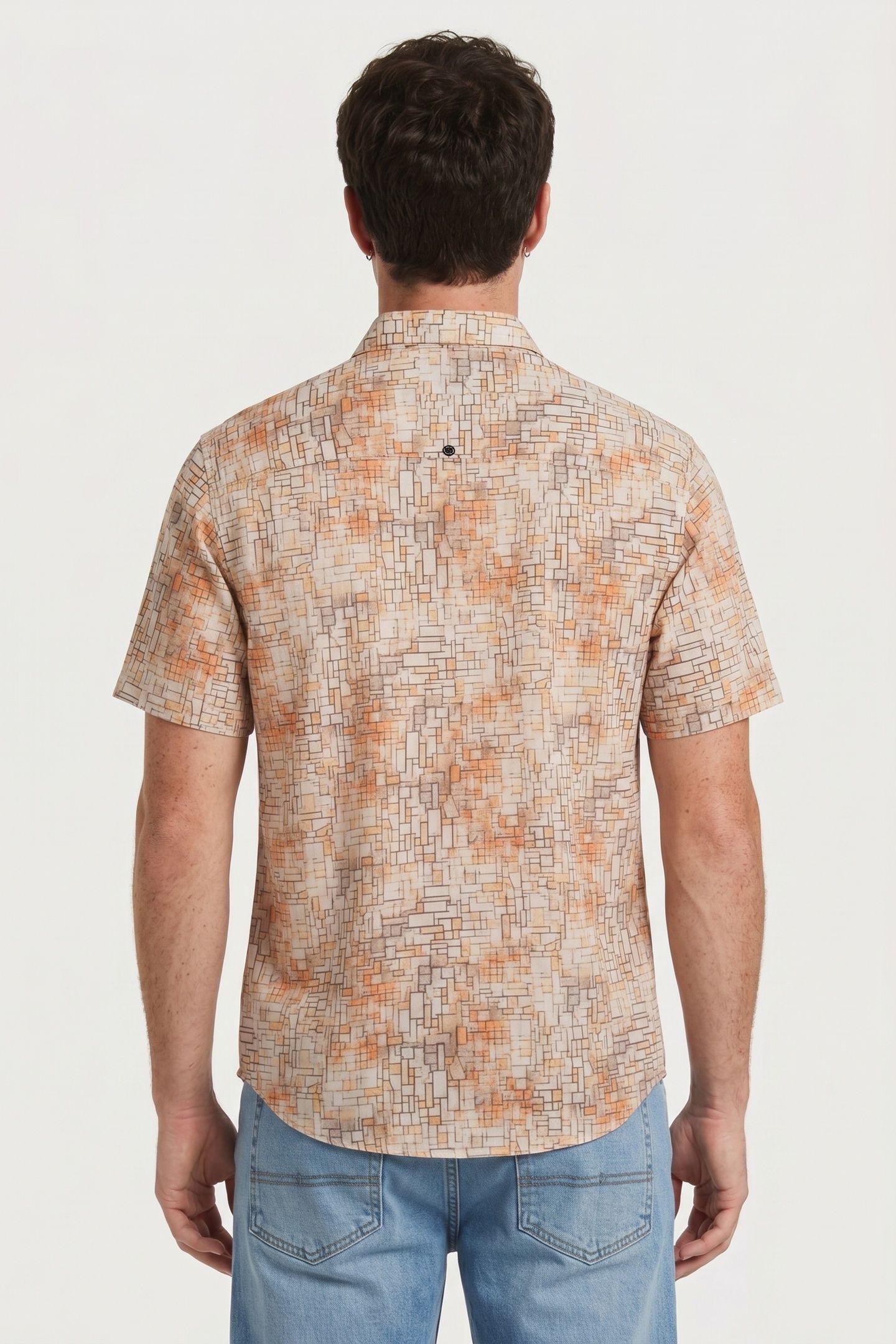 SHIRT SHORT SLEEVE ALLOVER PRINTED YELLOW 2