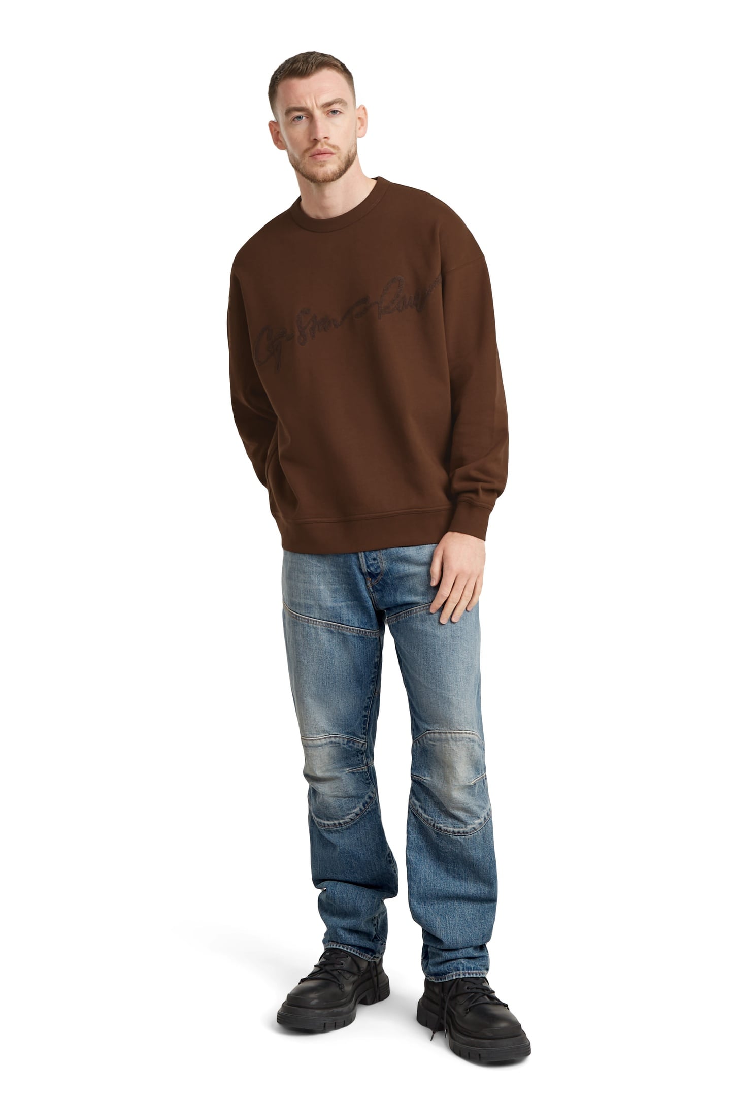 CHENILLE G-SCRIPT LOOSE SWEATER PLUM 1