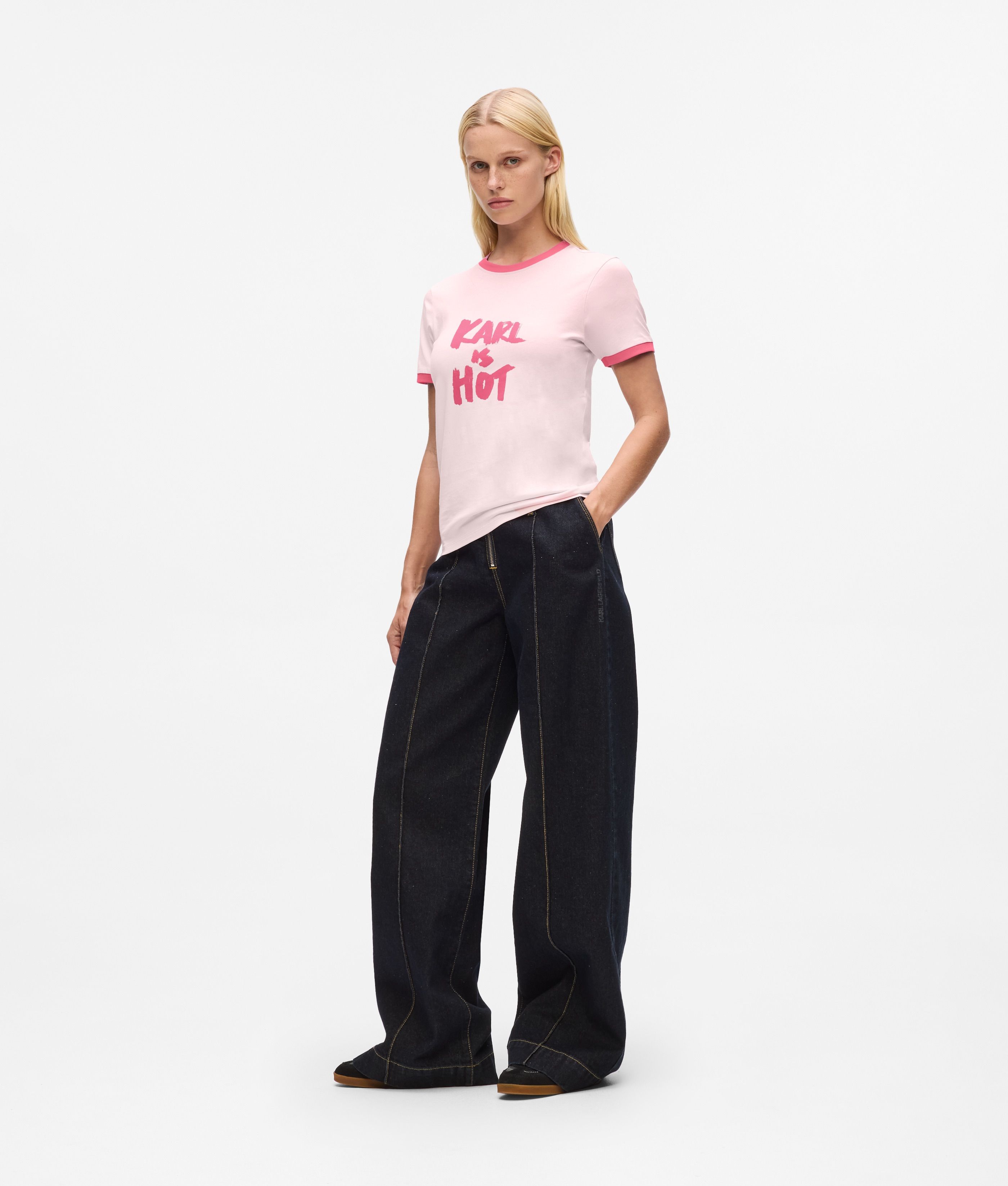 KARL IS HOT T-SHIRT PINK LADY 2