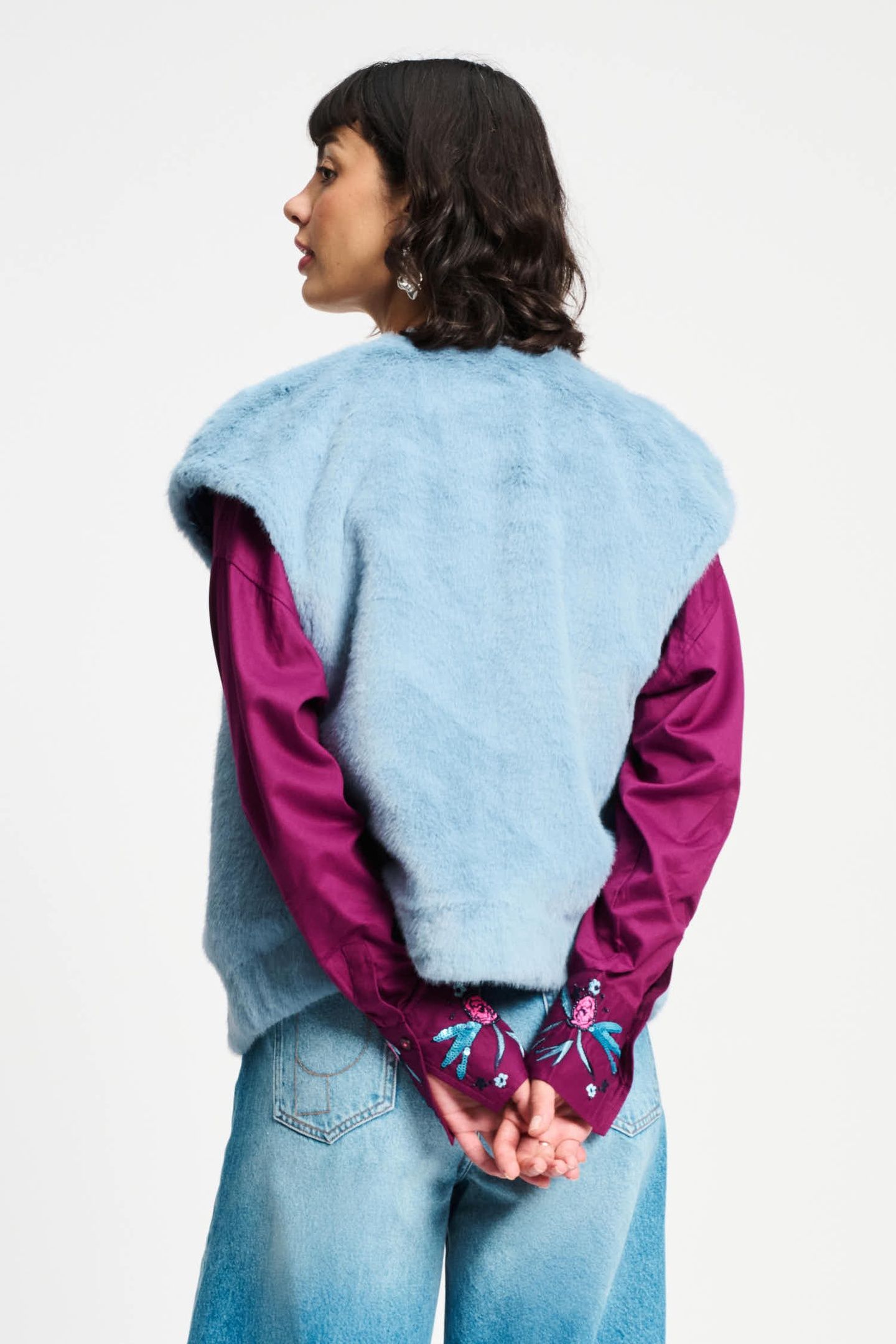 GILET - FUR MISTY BLUE 2