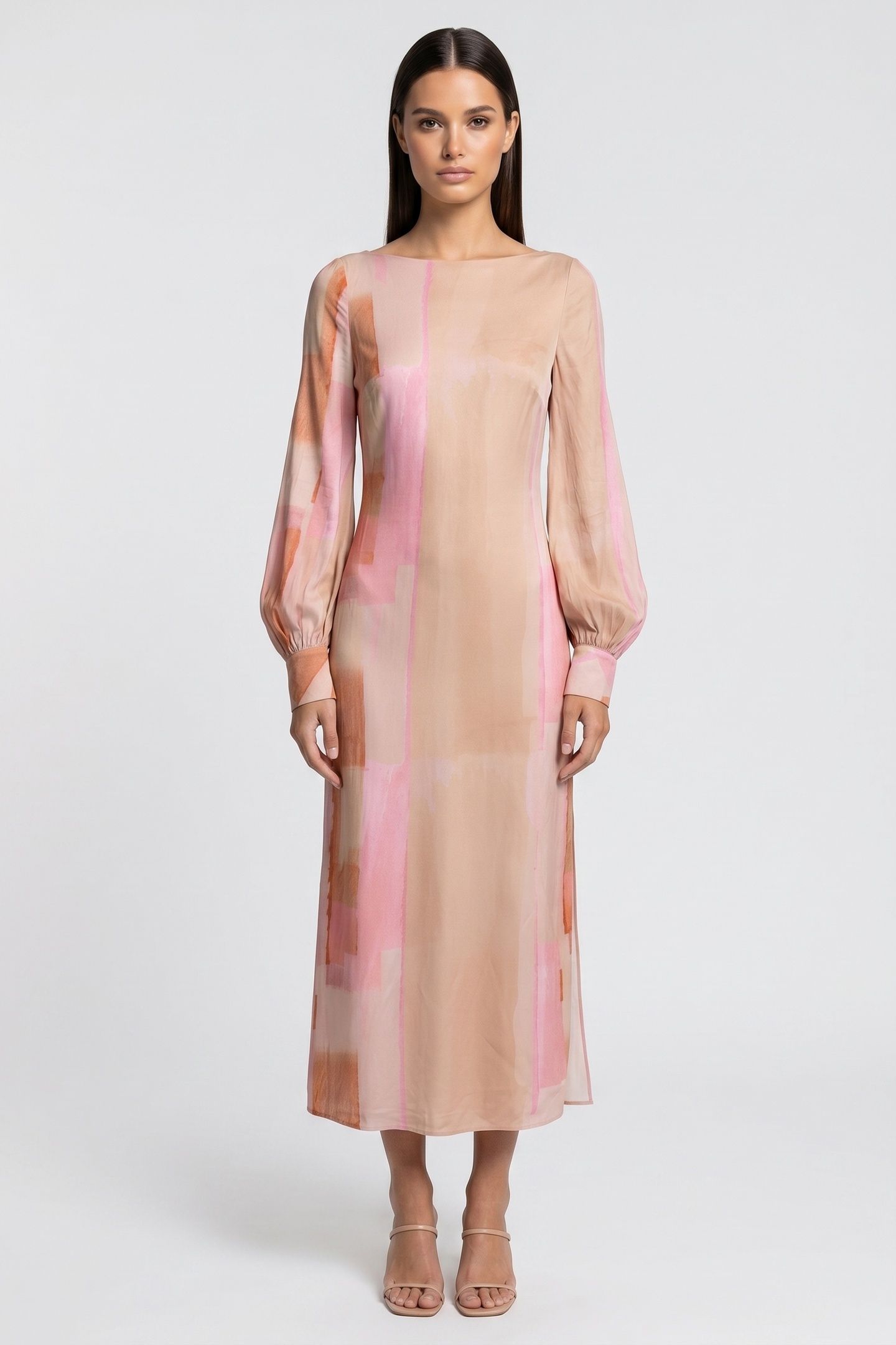 NENA PRINTED DRESS PINK 1