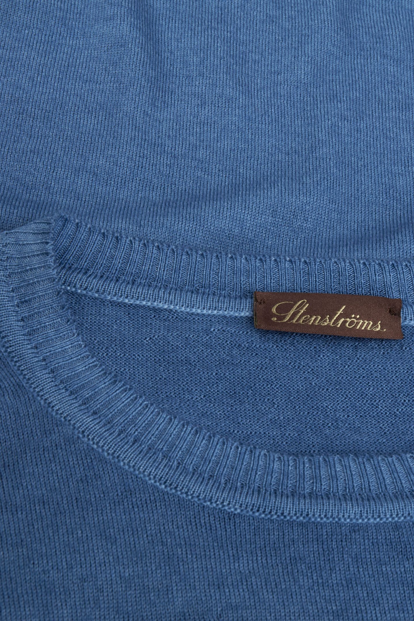 SWEATER KNITTED CREW NECK GARMENT DYED MERINO WOOL BLUE 3