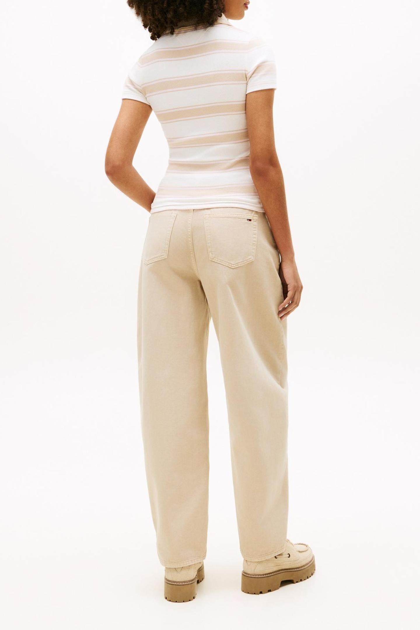 TJW SLIM RIB SS POLO WHITE CLAY/MULTI STRIPE 4