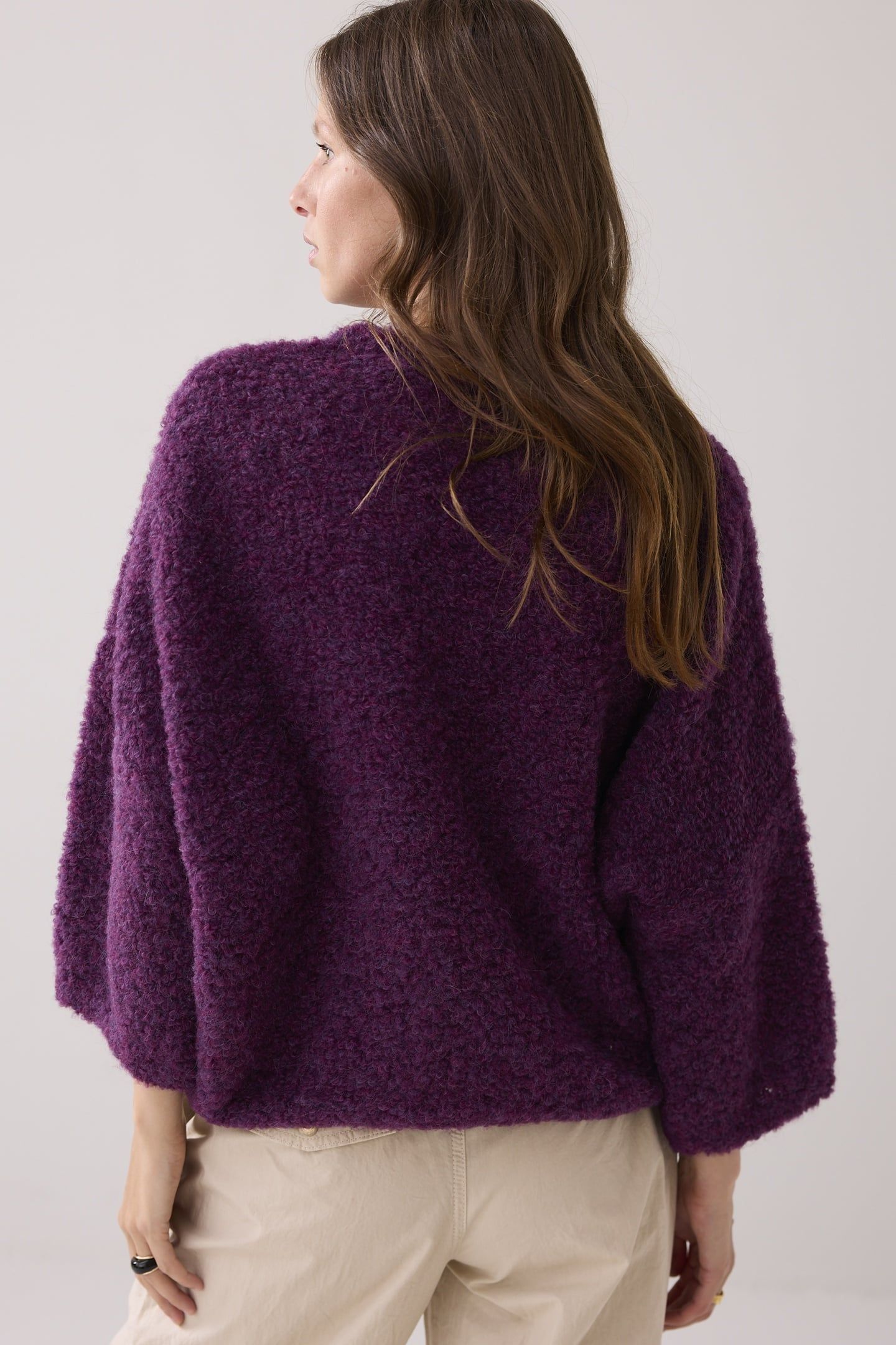 SWEATER SOFT BOUCLE KNIT WINEBERRY 2