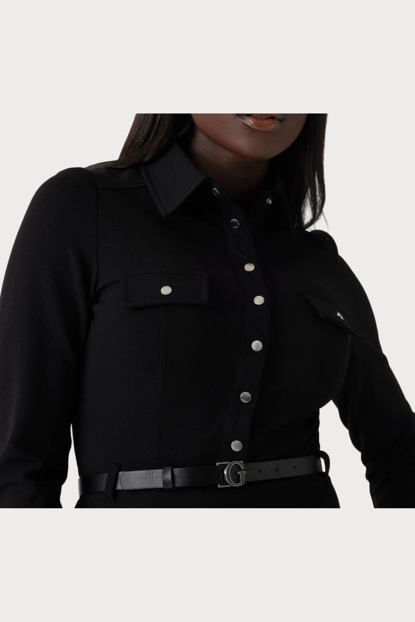 GUESS ECO ZAMA LS FLARE SHIRT JET BLACK A996 3