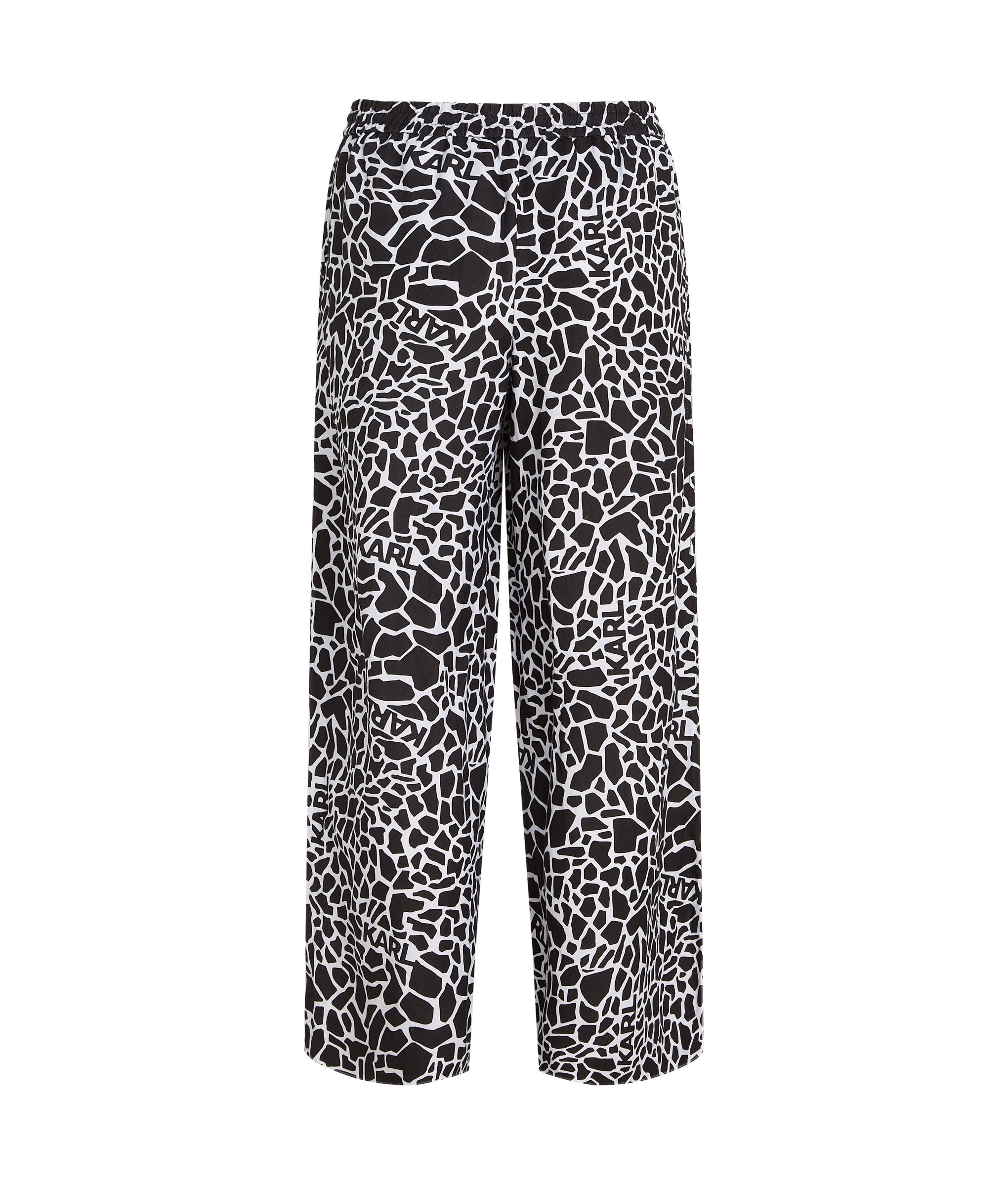 LINEN BLEND PANTS GIRAFFE BLACK/WHITE 4