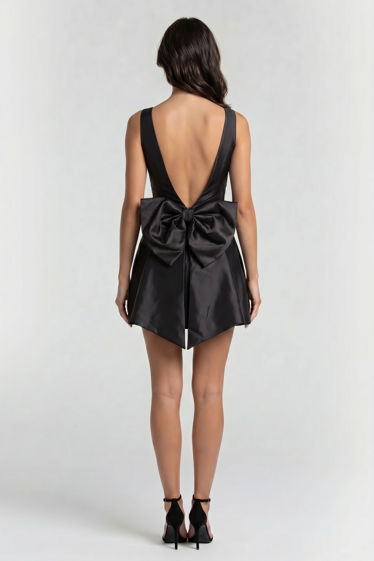 BOW DETAIL MINI DRESS BLACK 2