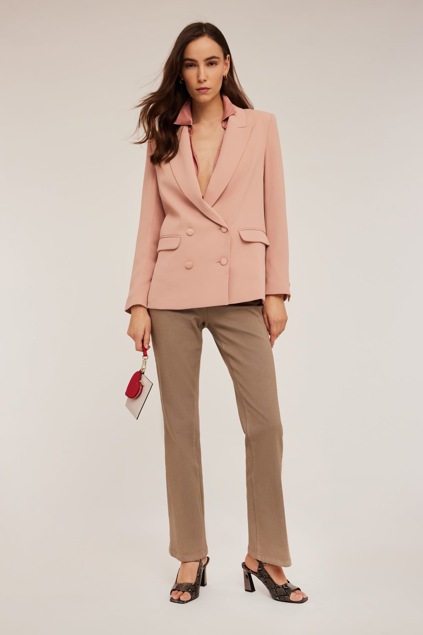 DOUBLE-BREASTED OVERSIZED BLAZER POWDER PINK 3
