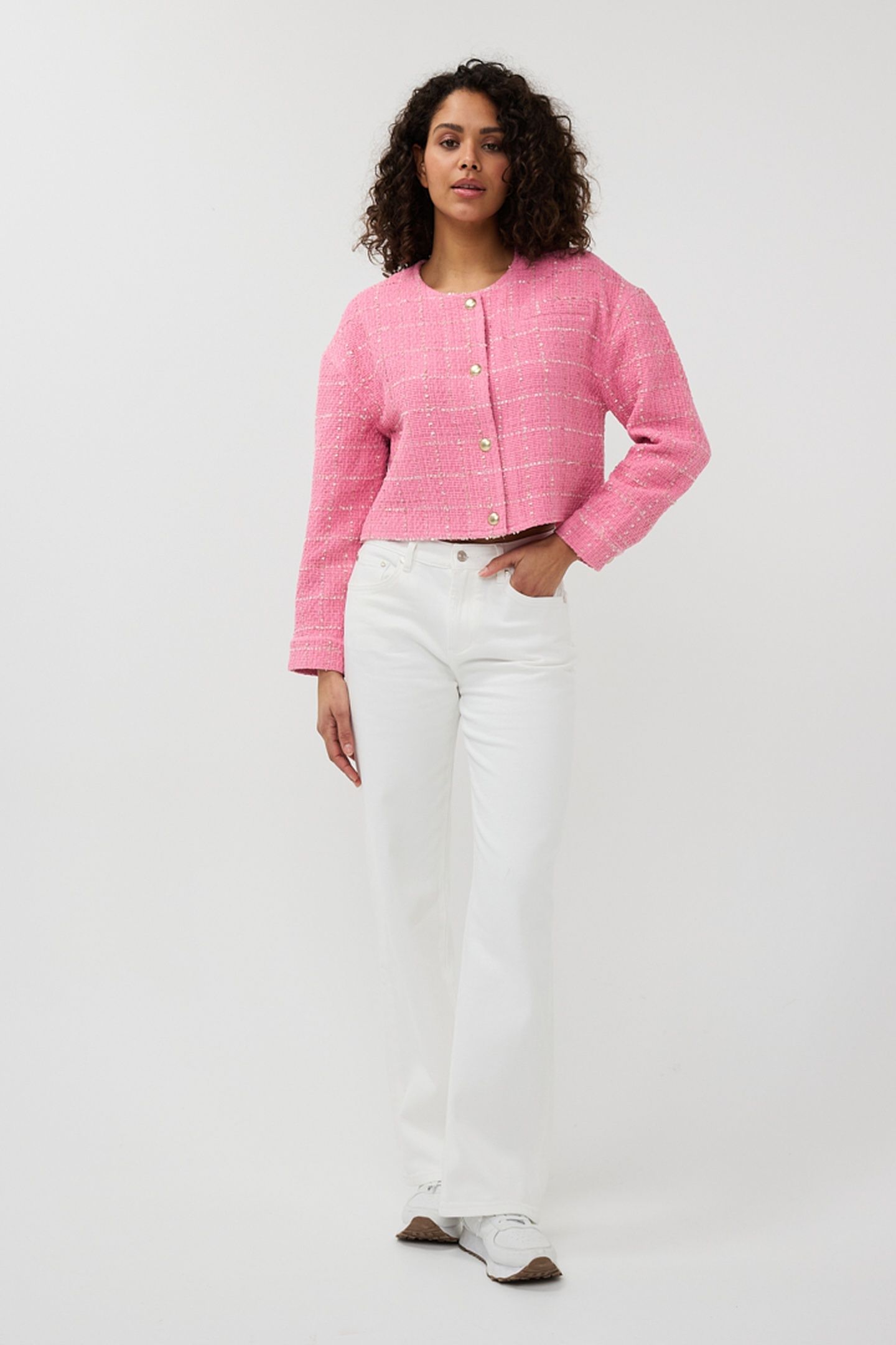 JACKET CROPPED BOUCLE ROSE 2