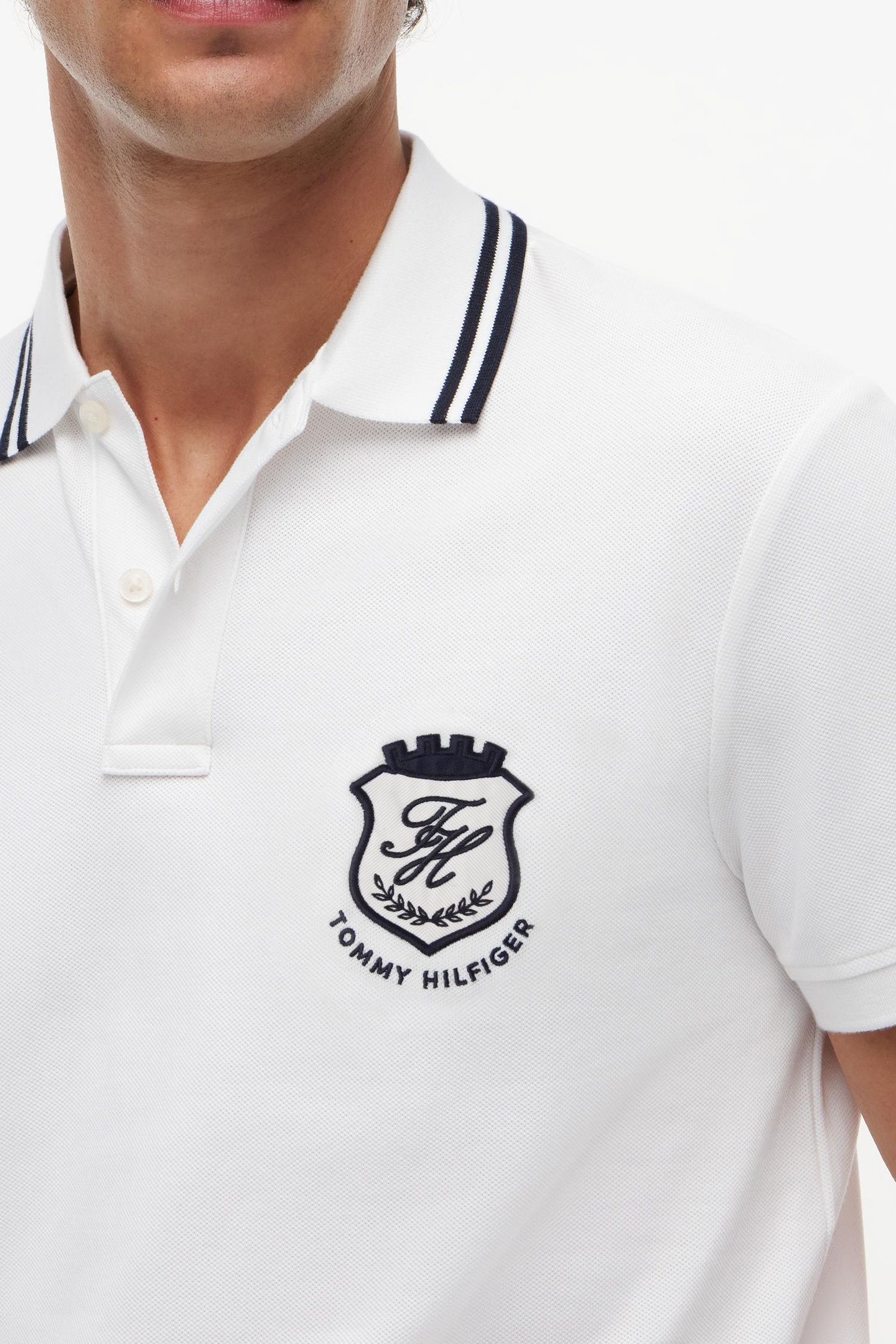 PIQUE BADGE REGULAR POLO WHITE 5