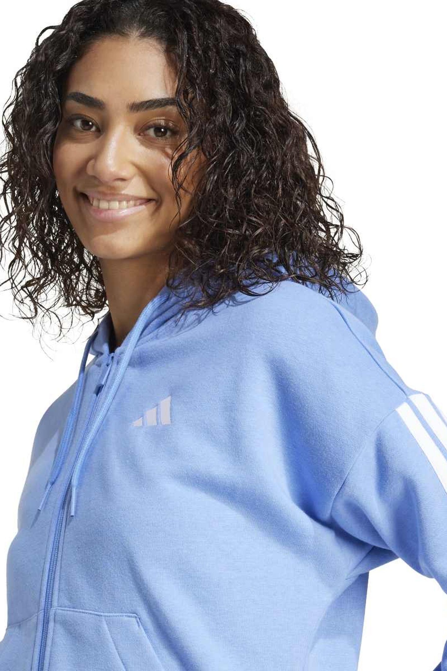 SPORTSWEAR ESSENTIALS 3-STRIPES FULL-ZIP FLEECE HOODIE BLUE 6
