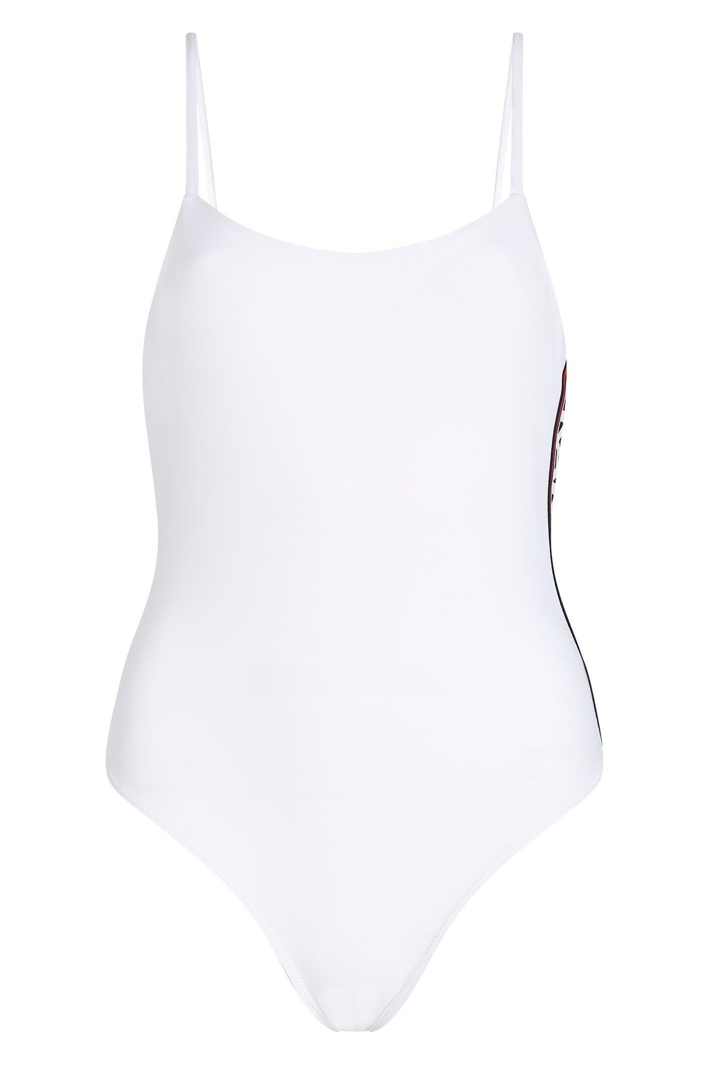 ELONGATED LOGO SWIMSUIT WHITE 3