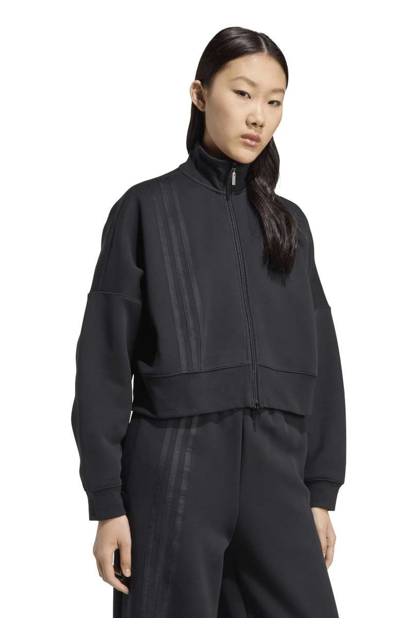 ORIGINALS OFF PLACED 3 STRIPES ZIP UP BLACK 2