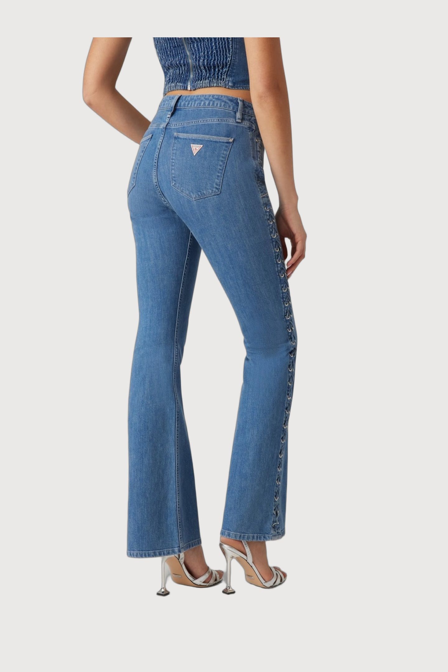 GUESS ECO SEXY FLARE LACE UP LACE UP BLUE 2