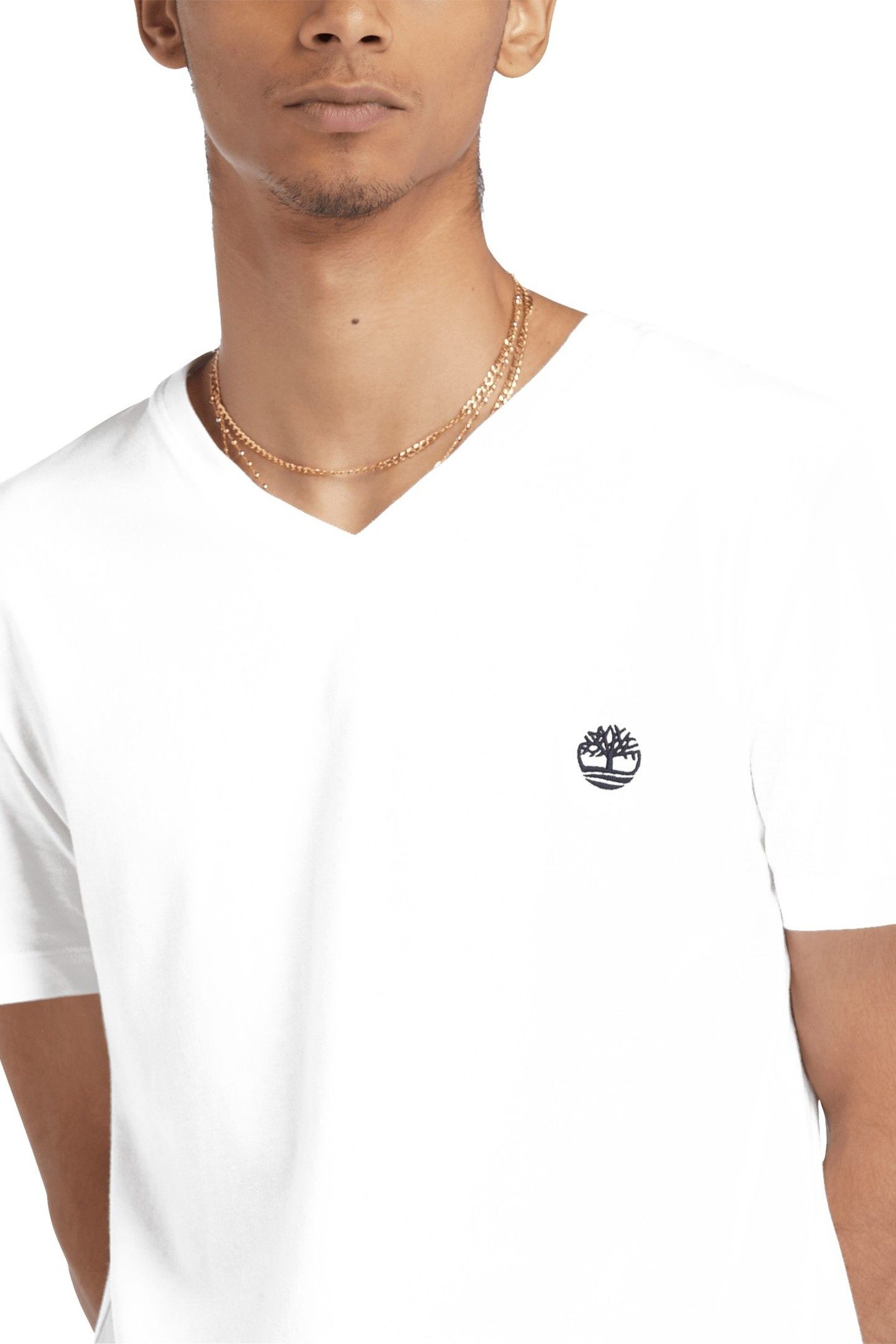 V NECK SHORT SLEEVE TEE WHITE 4