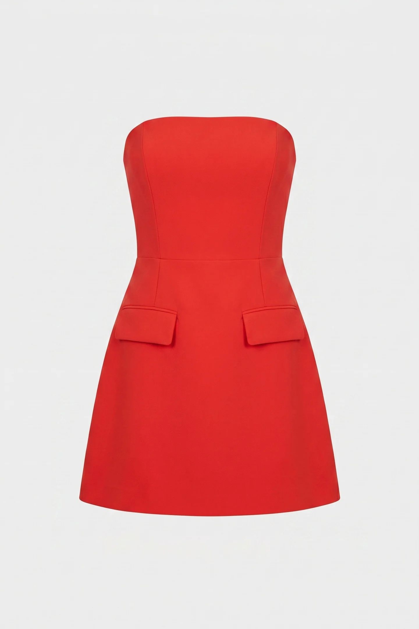 STRAPLESS DRESS RED 6