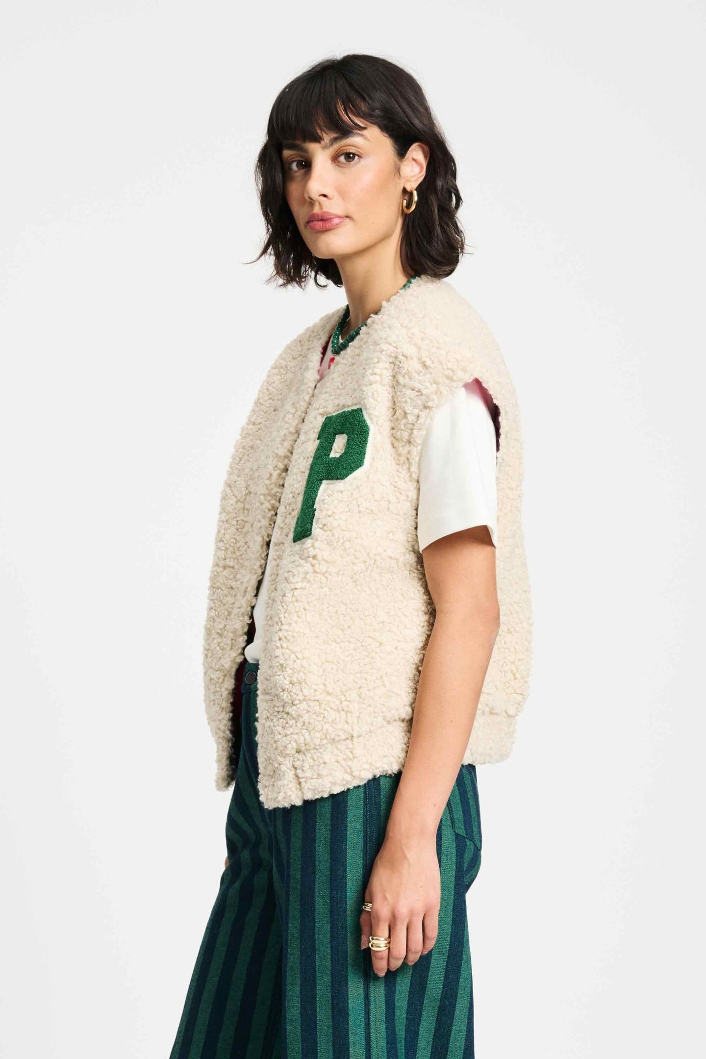 GILET - TEDDY BASEBALL ECRU 4