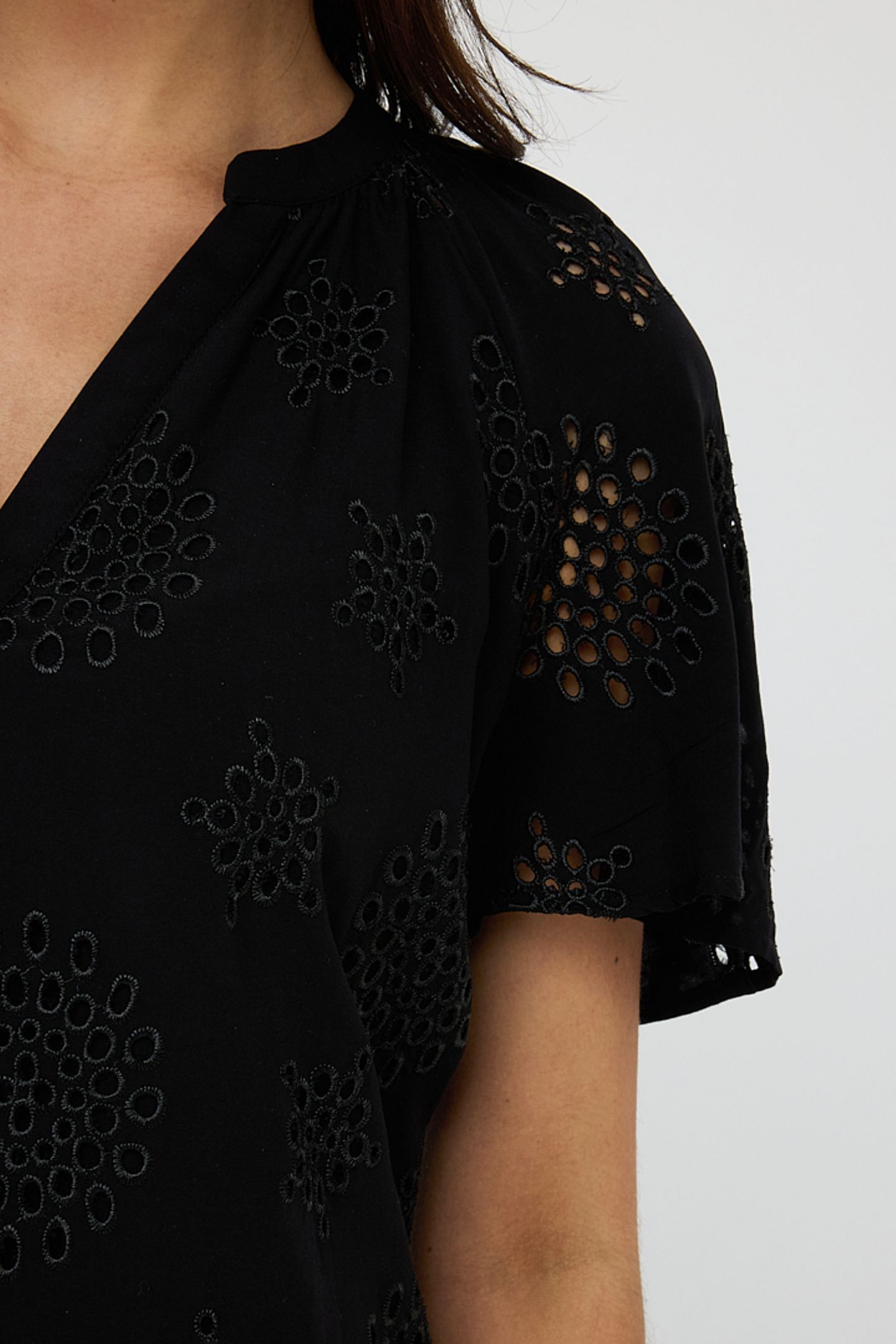 BLOUSE ALLOVER EMBROIDERY BLACK 6