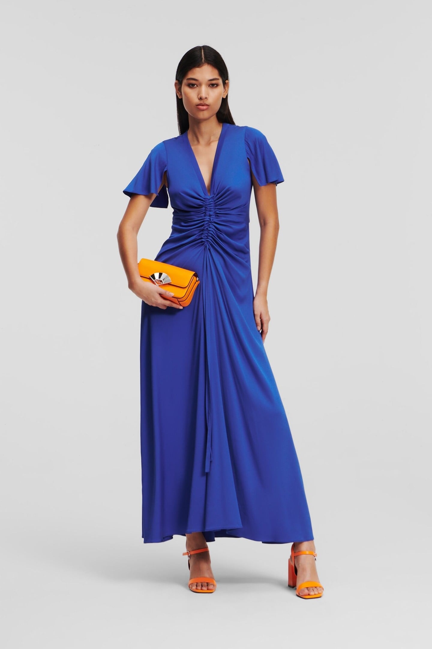 ROUCHED MAXI DRESS DAZZLING BLUE 7