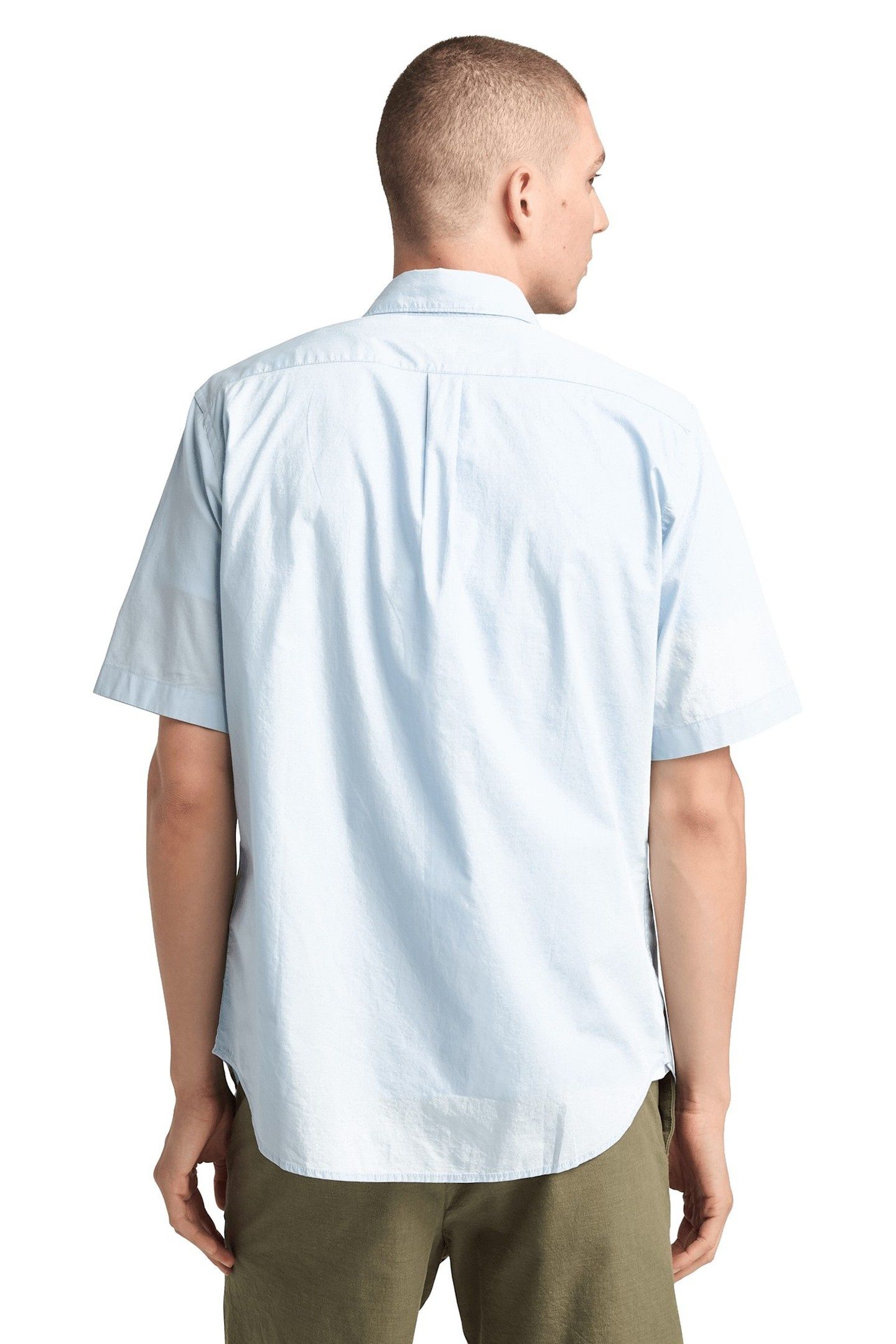 SHORT SLEEVE STRETCH POPLIN SHIRT LIGHT BLUE 3