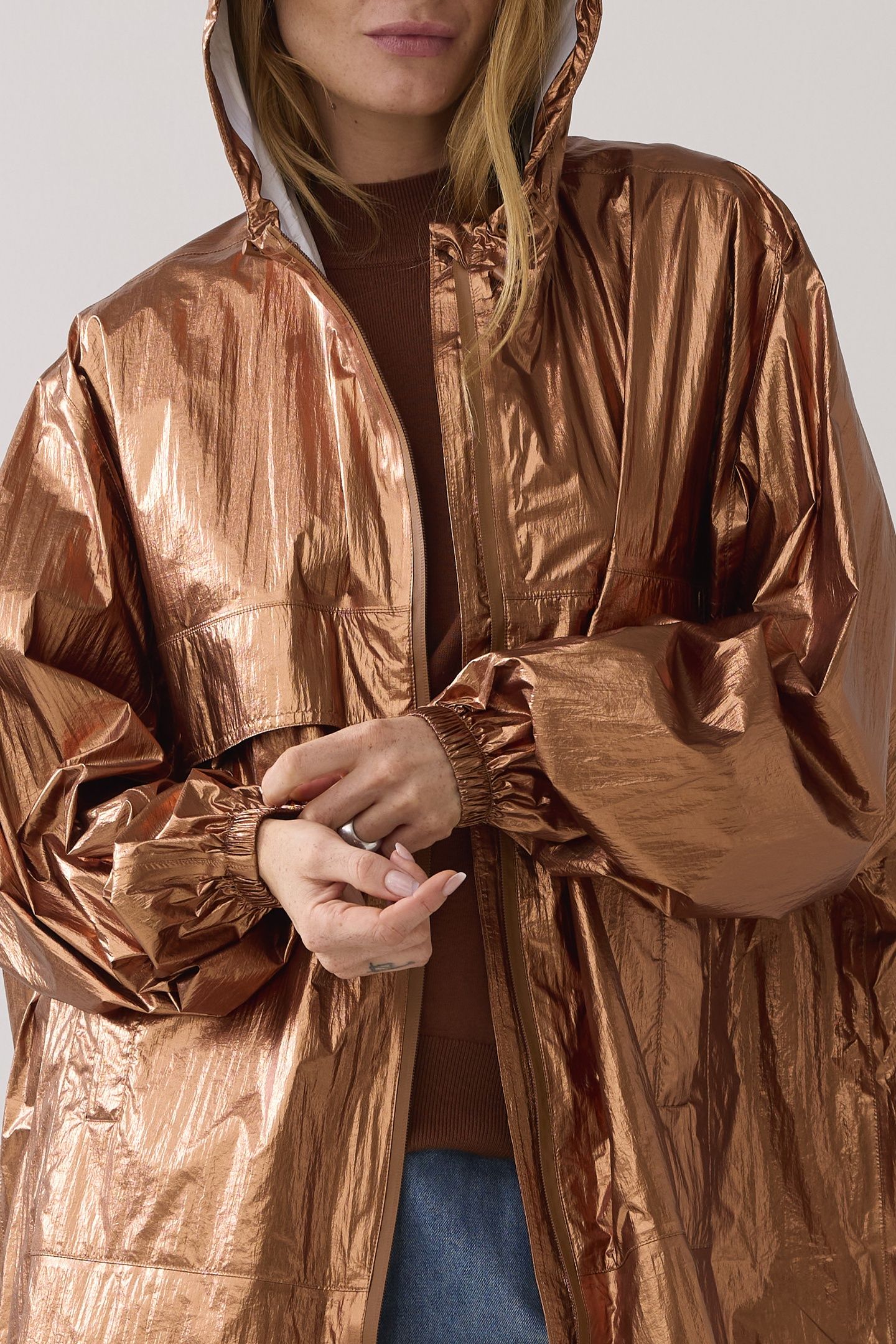 JACKET METALLIC RAIN CACAO 4