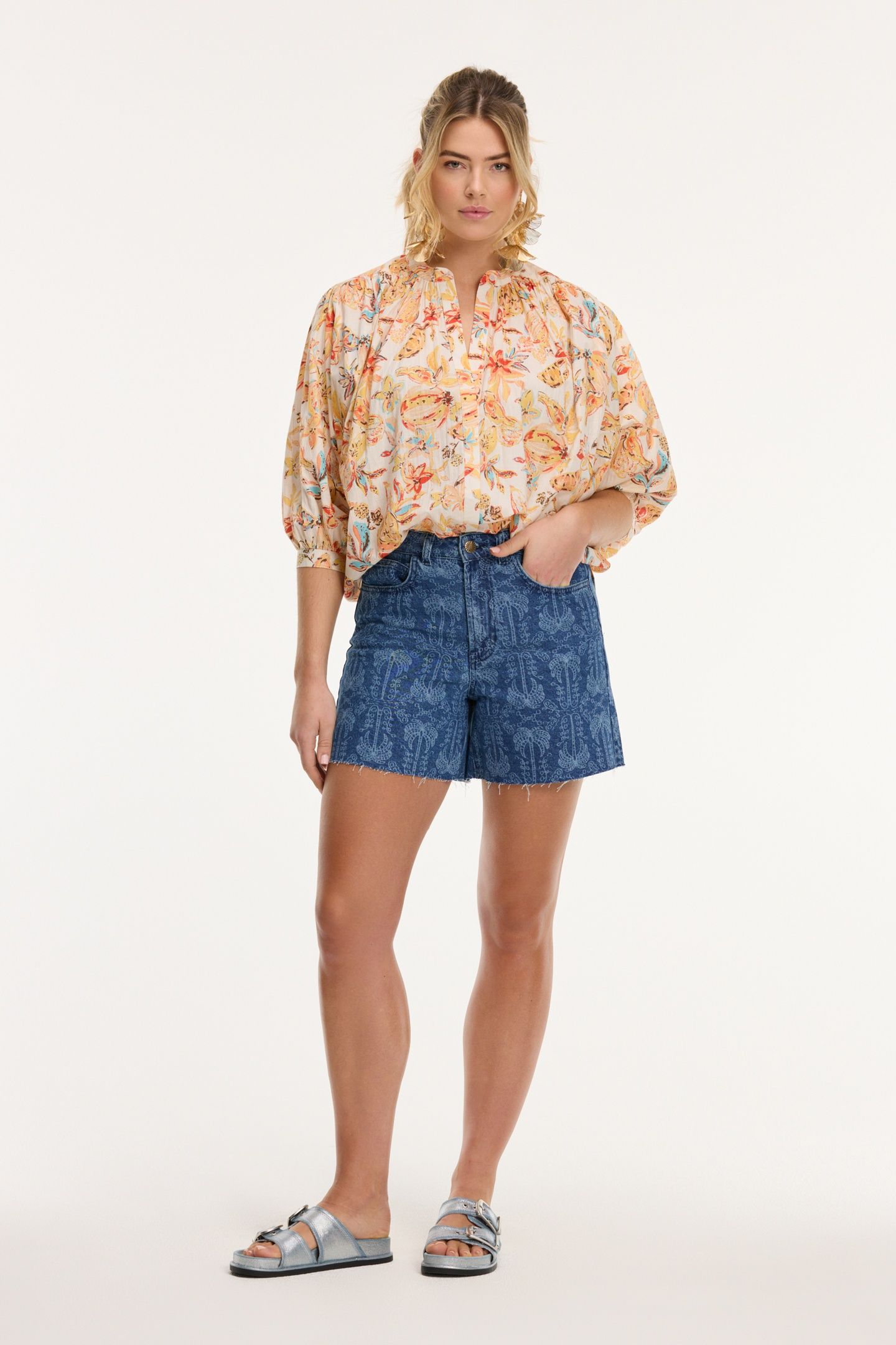 EVELYN BLOUSE FRUITY BLUES ORANGE FRUITY BLUES 3