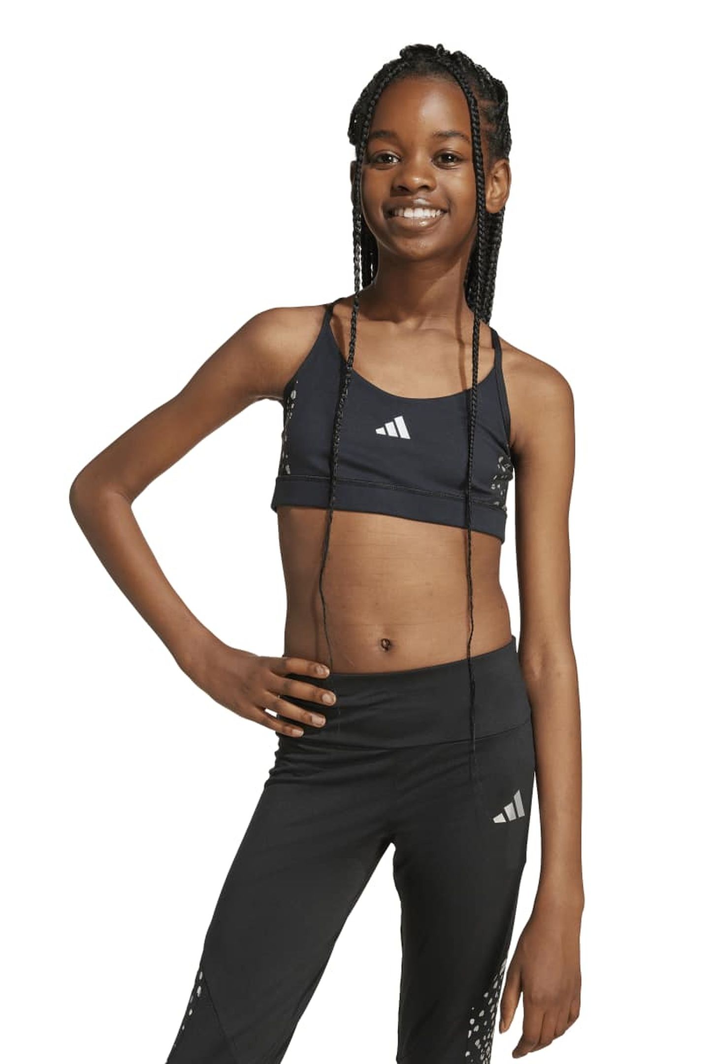 SPORTSWEAR TRAIN ESSENTIALS GLAM PRINT BRA BLACK 1
