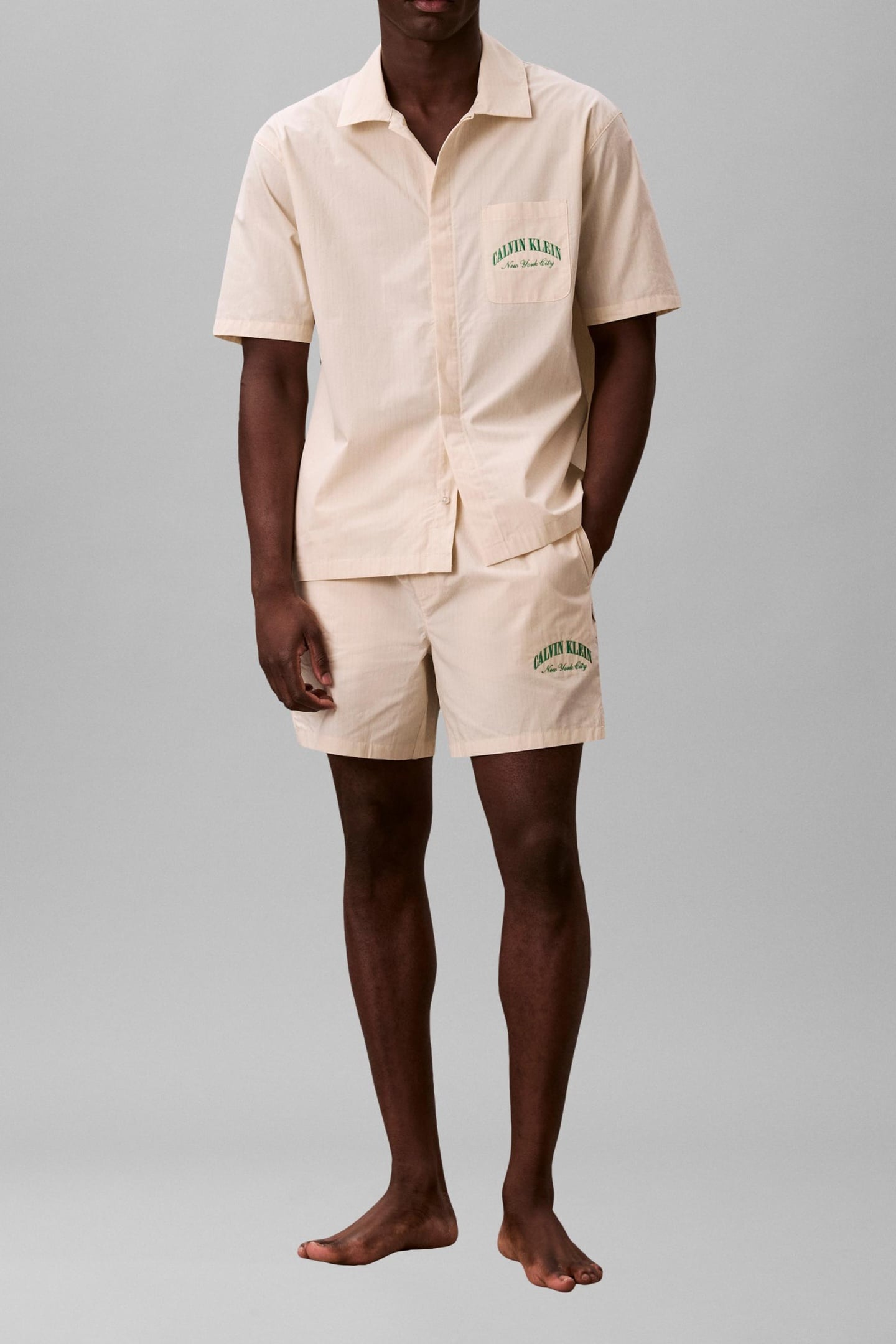 HERITAGE CREST S/S SLEEP TOP SLIM STRIPE CHALK 4