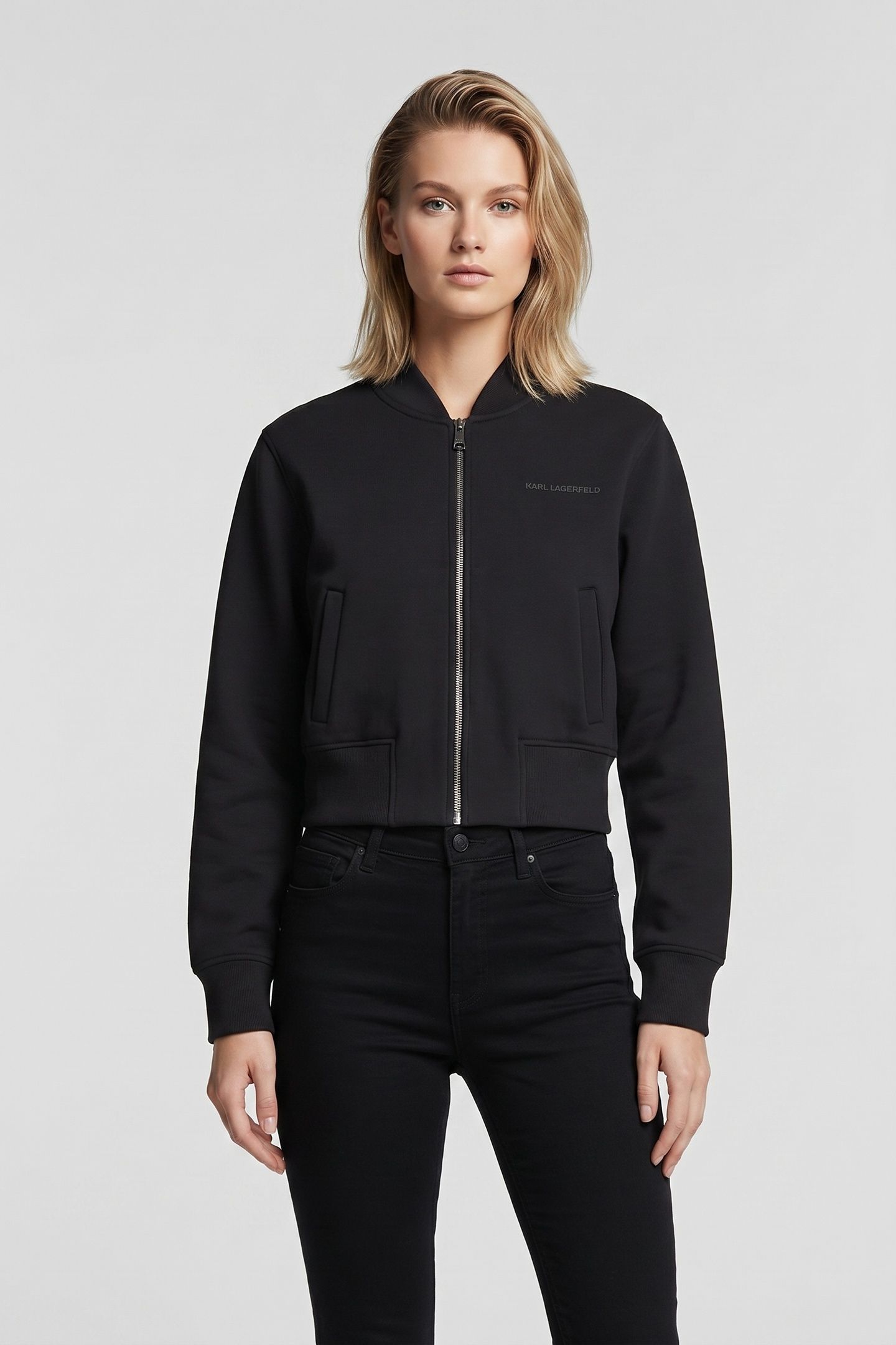 COMMERCIAL LOGO ZIP UP BLACK 1