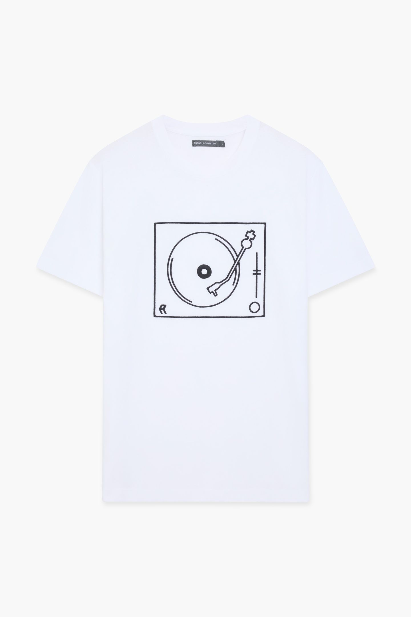 TURNTABLE SINGLE EMBROIDERED WHITE/BLACK 1