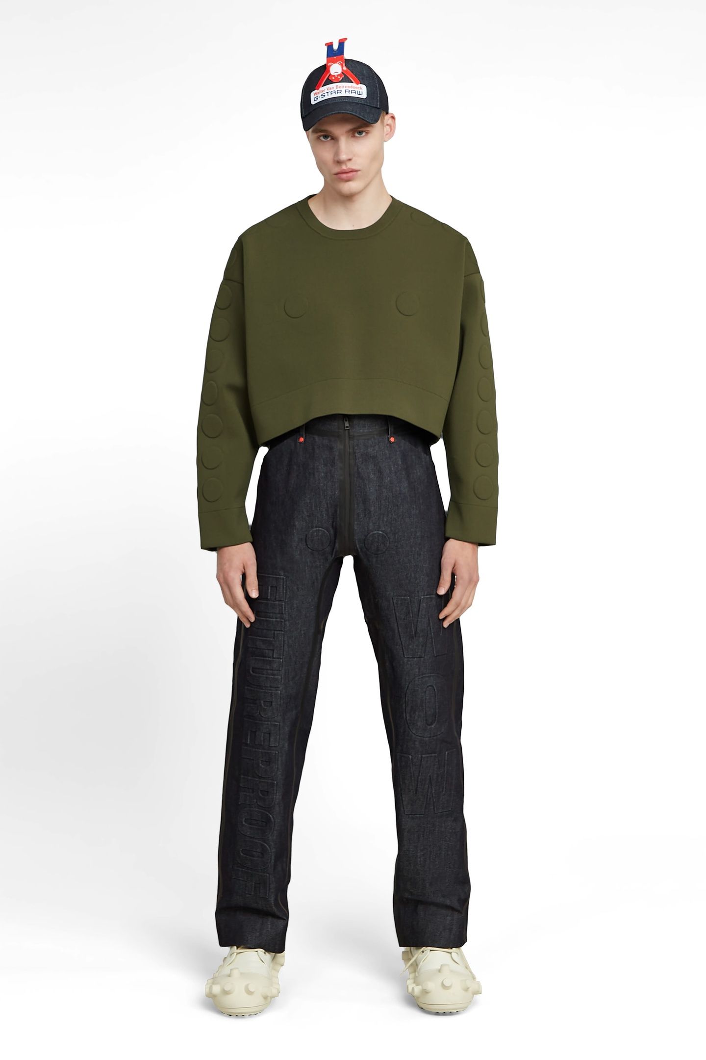 GSXWVB OVERSIZED SHORT SWEAT KNIT ARMY GREEN 1