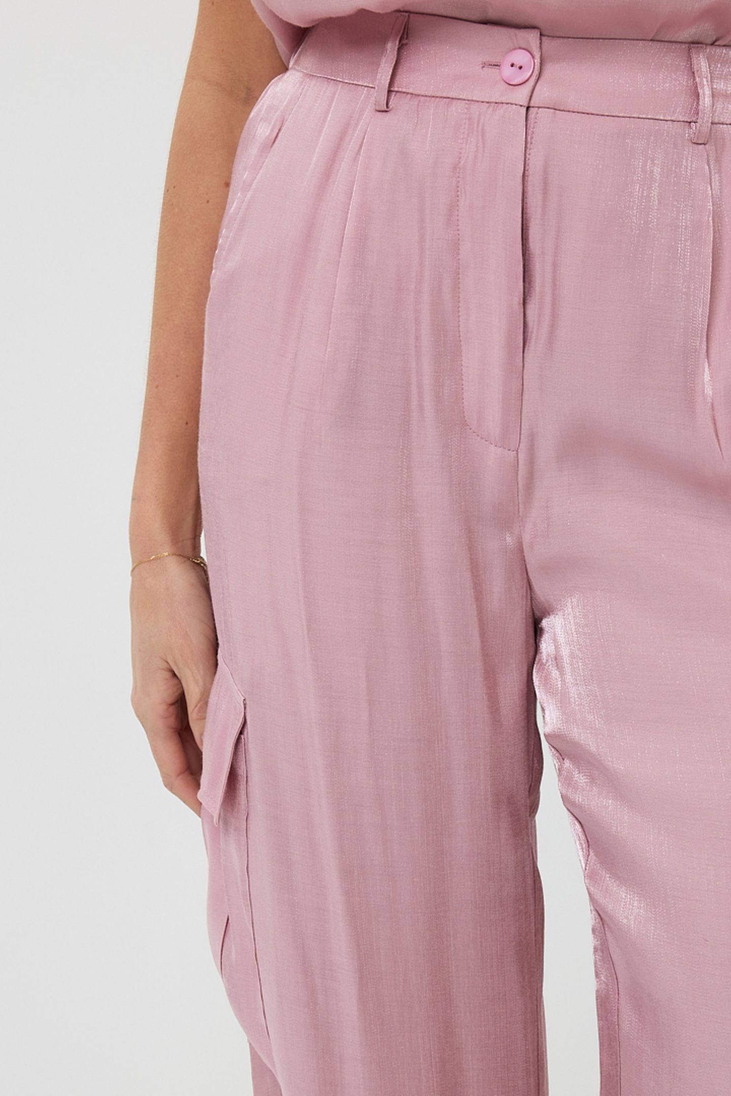TROUSERS CARGO SILKY TOUCH PASTEL PINK 6