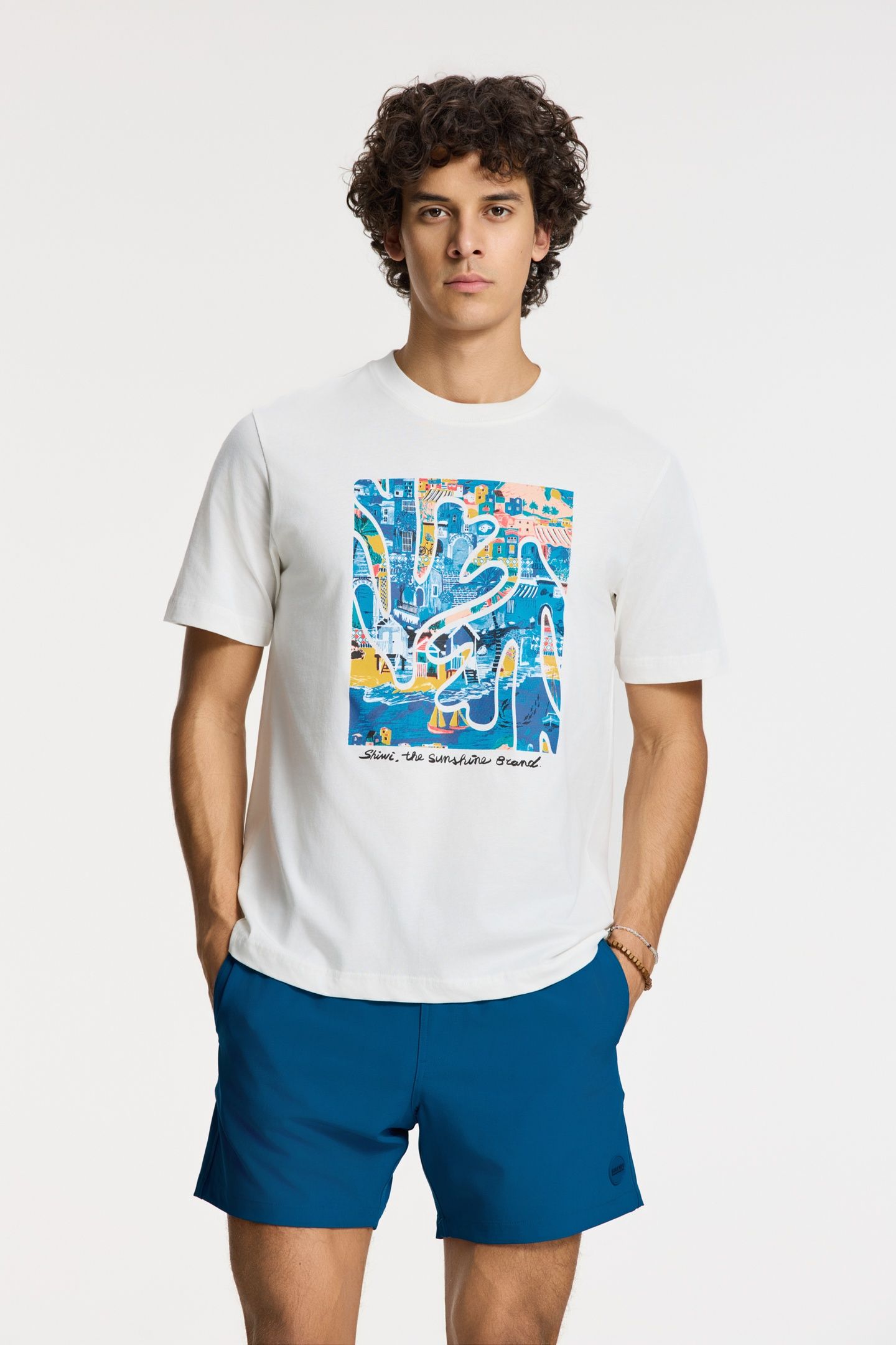 LIAM REGULAR T-SHIRT SHIWI ISLAND BLOCK WHITE 3