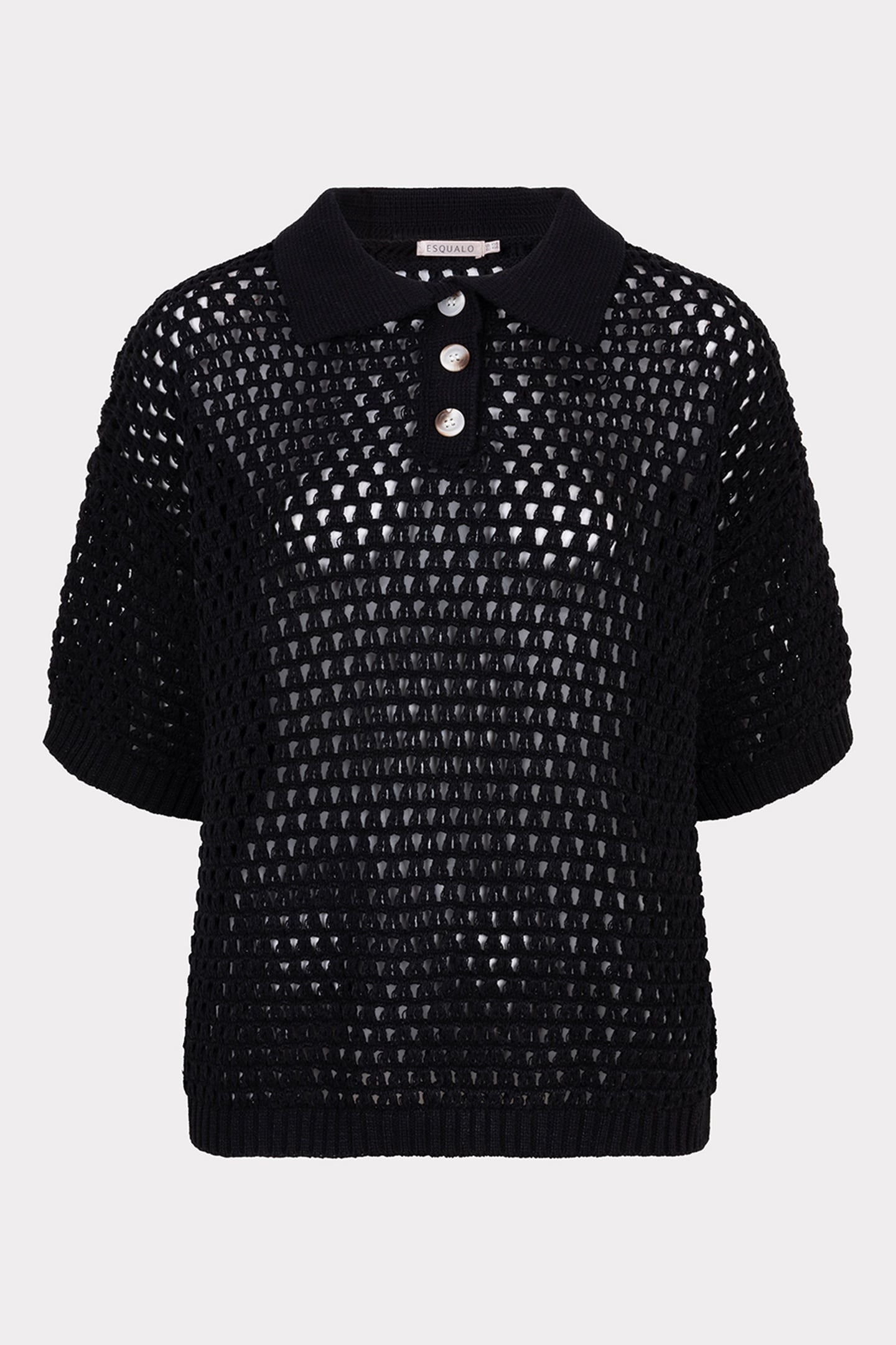 SWEATER POLO KNIT BLACK 4