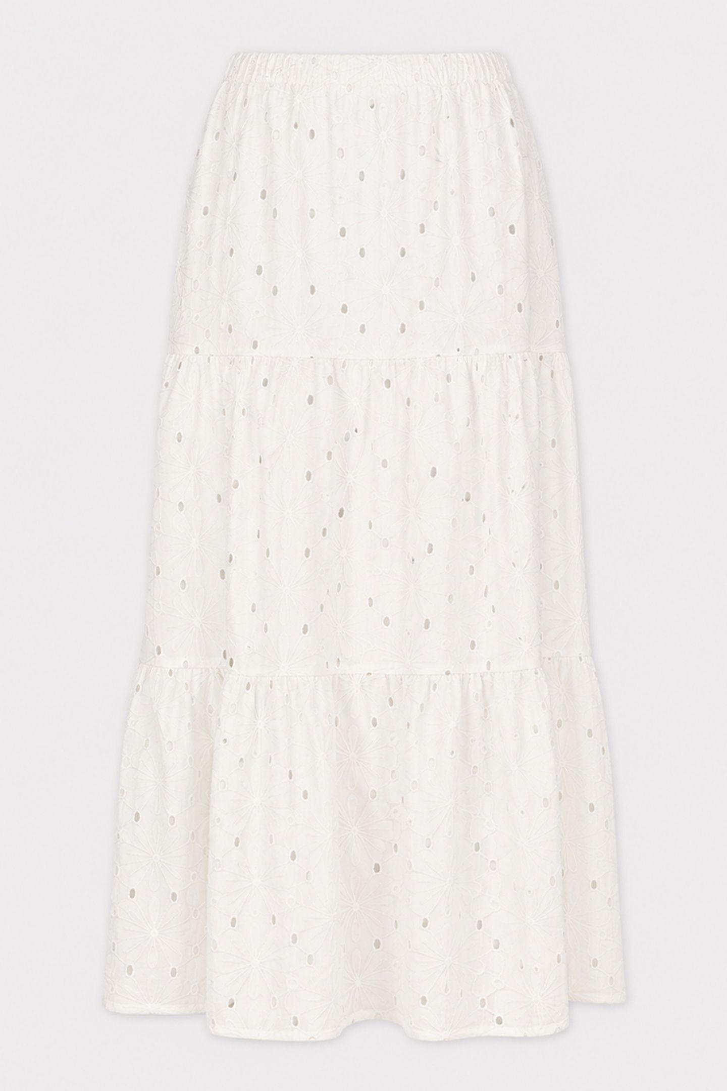 SKIRT LONG EMBROIDERY FLOWER OFF WHITE 3