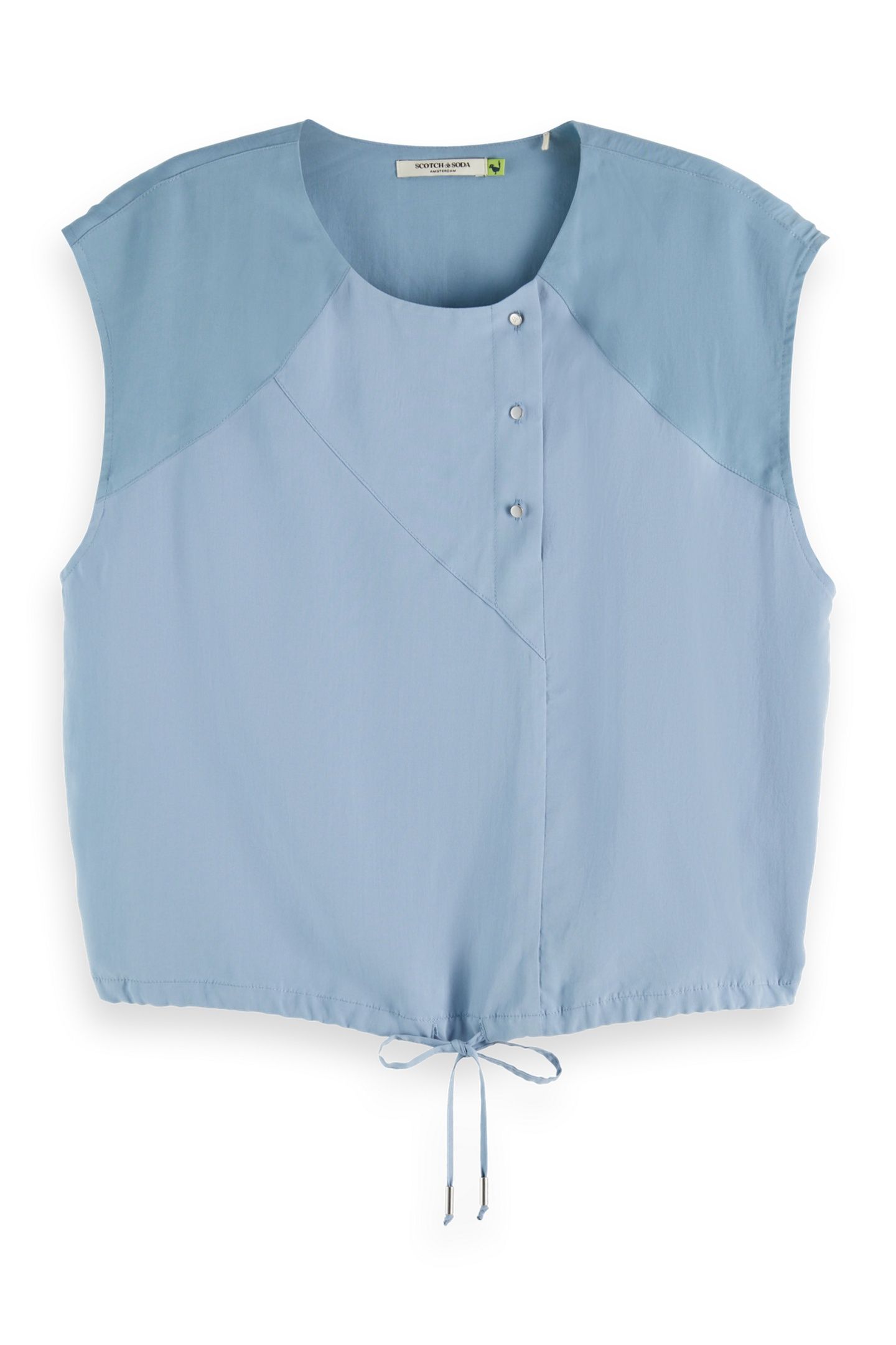 DRAWSTRING WAISTED TANK FADED DENIM 4