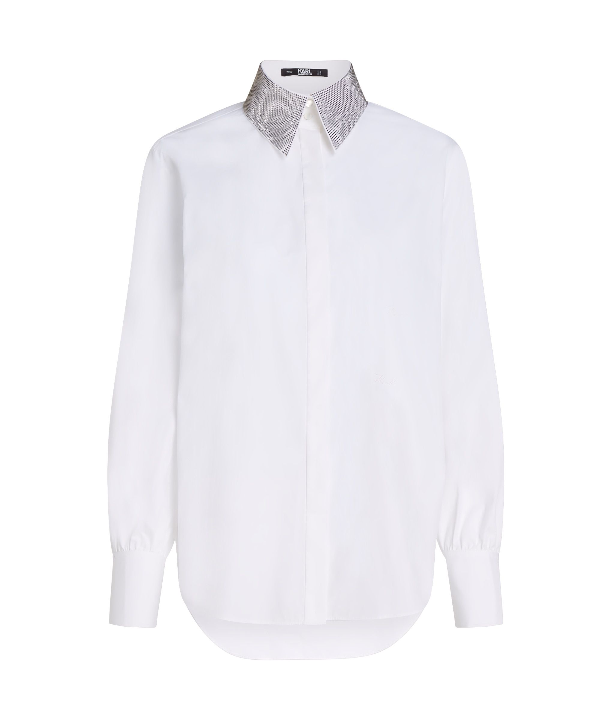 RHINESTONE COLLAR SHIRT WHITE 3